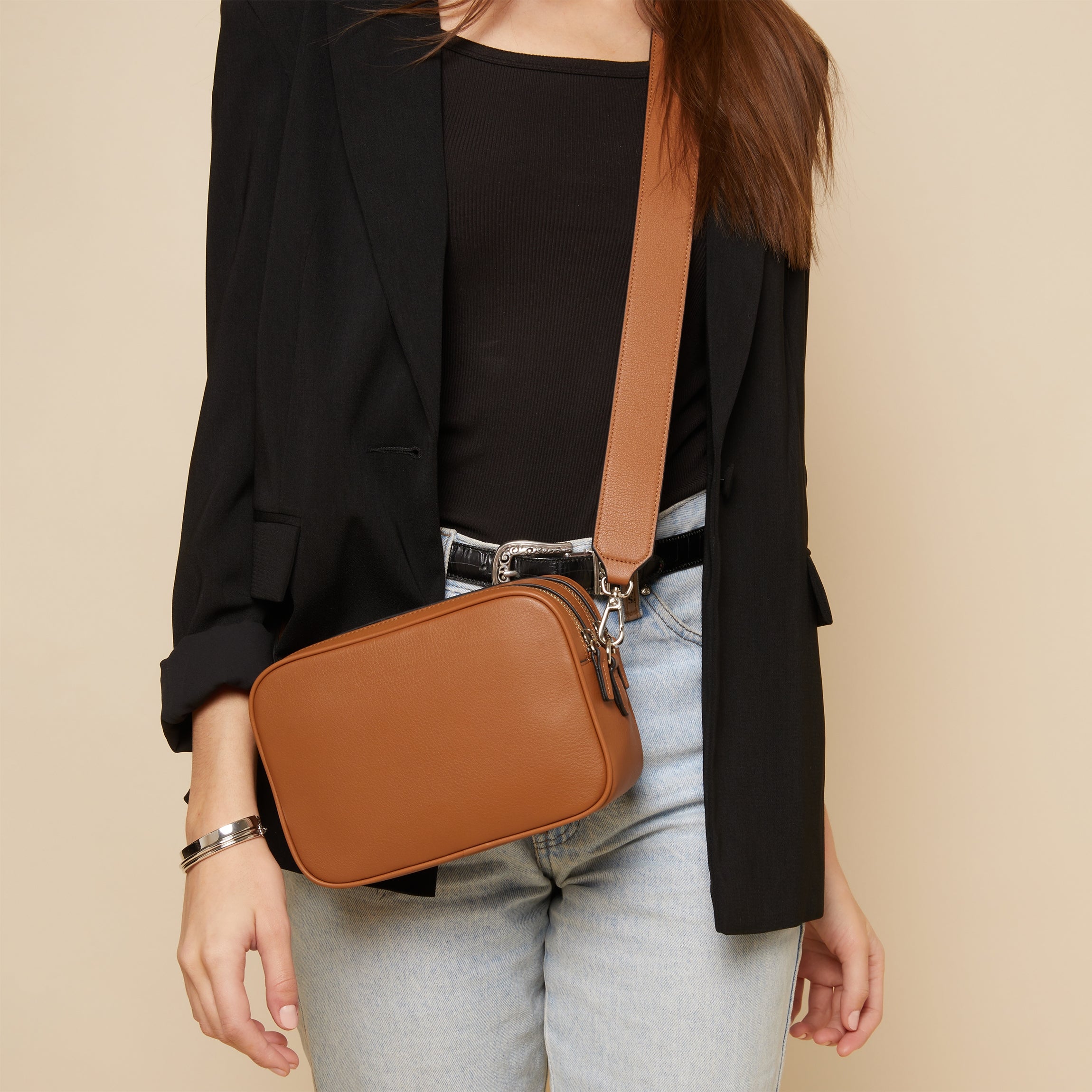 Meadow Double Zip Camera Bag | Full grain leather, secure camera