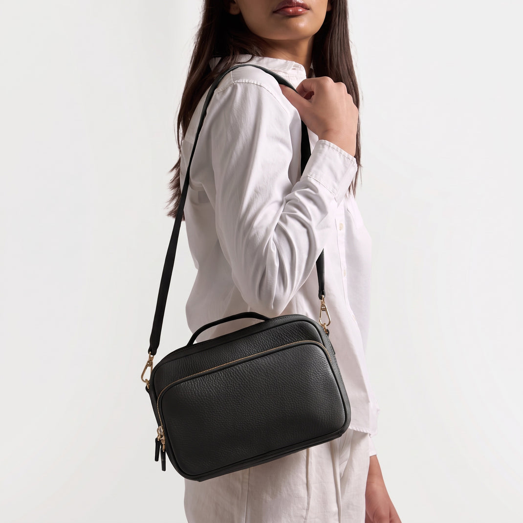 Meadow Large Satchel Black Pebble