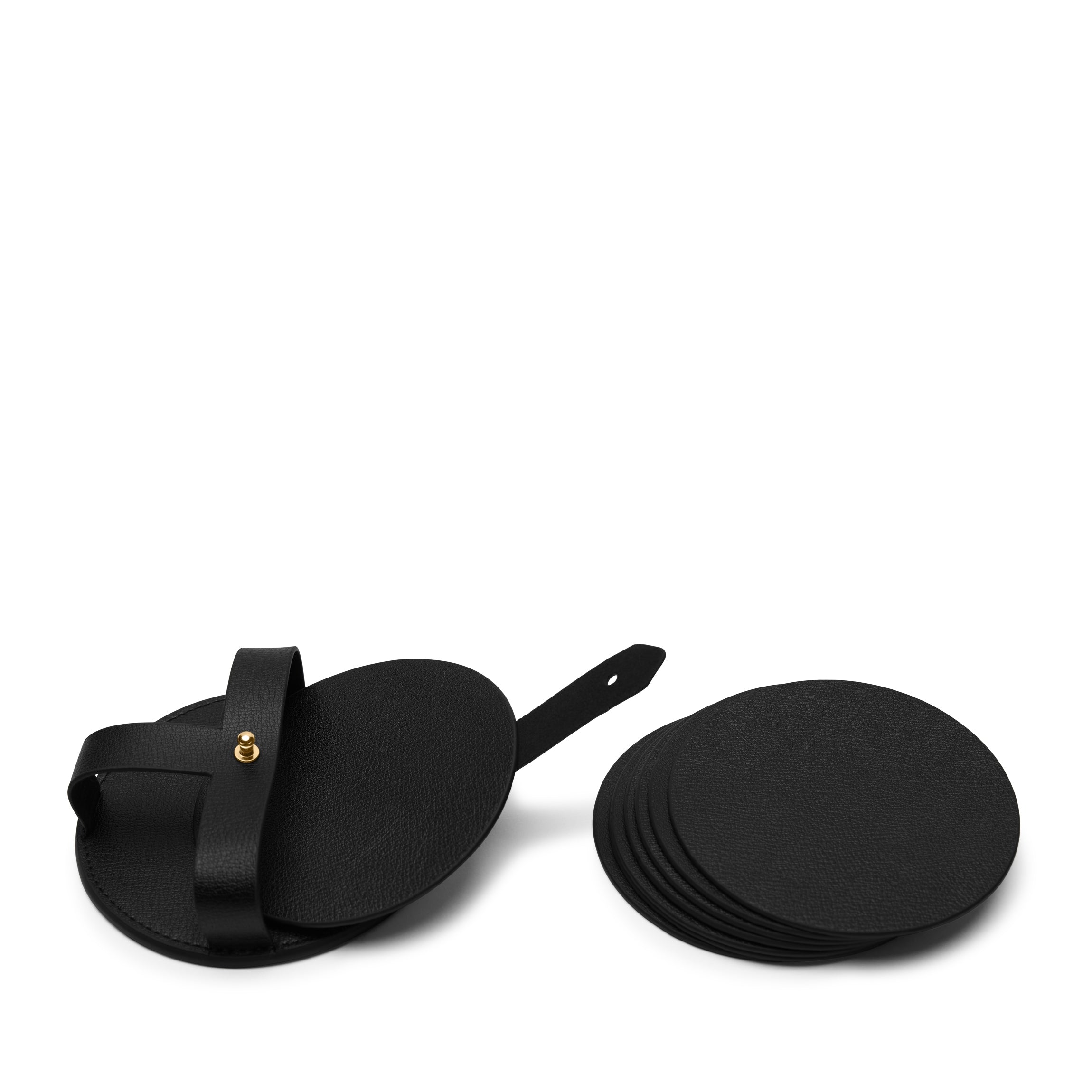 Modern Round Placemats, Set of 2 Black Croc
