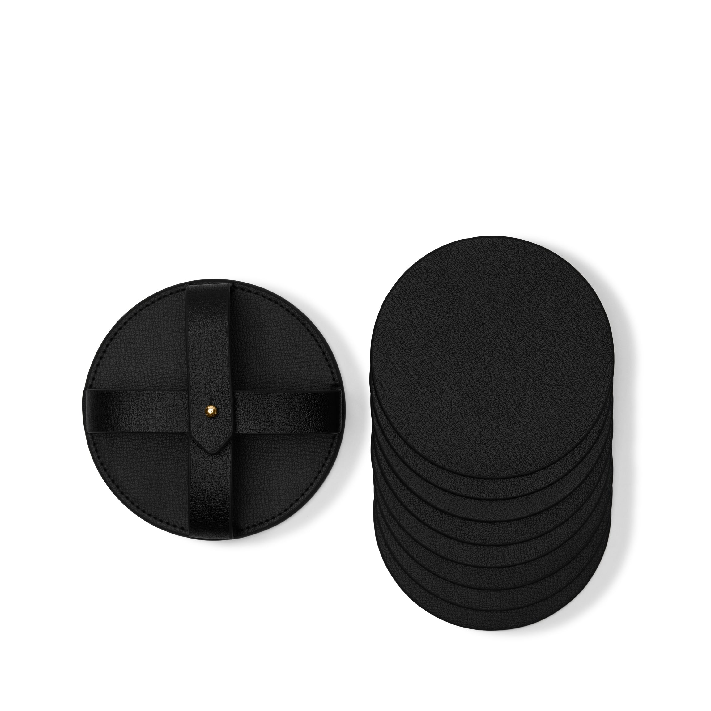 Modern Round Placemats, Set of 2 Black Croc