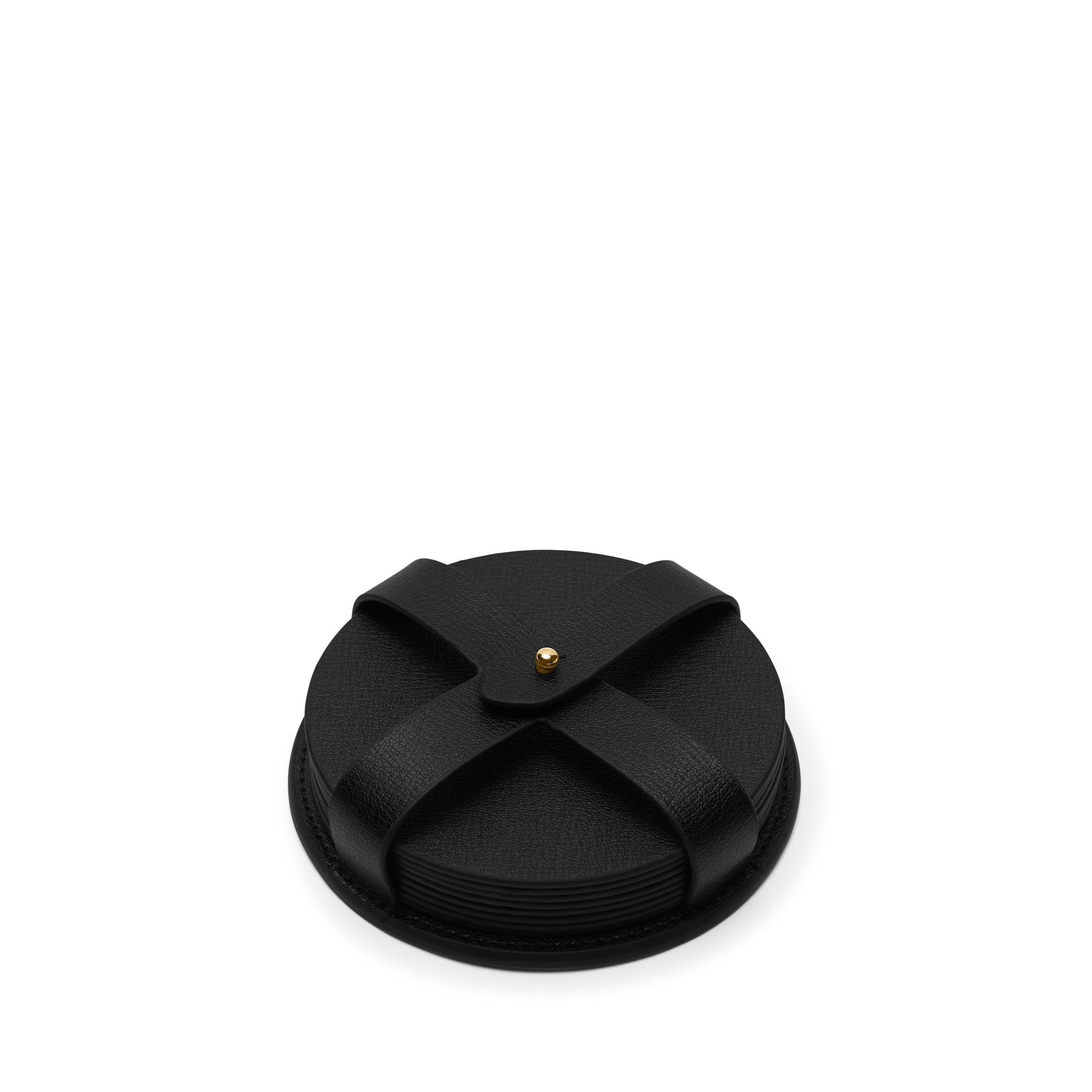 Modern Round Placemats, Set of 2 Black Croc