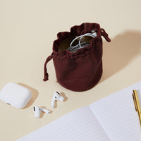 Round Drawstring Pouch Camel