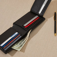 Bifold Wallet with Flap Mahogany