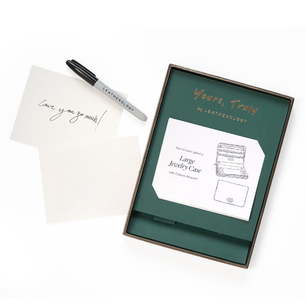 Yours, Truly Large Jewelry Case Gift Set Leather
