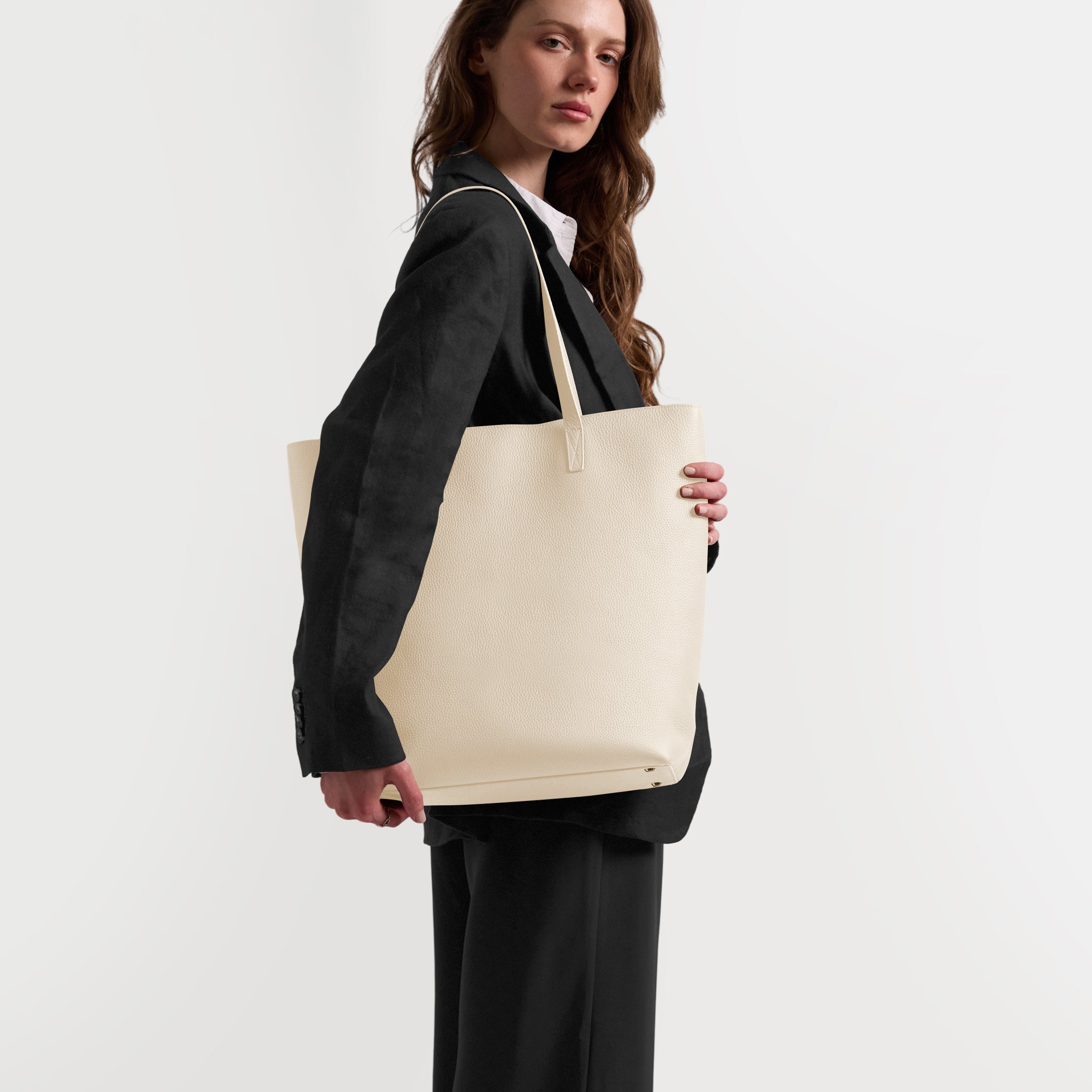 Alex Vertical Work Tote | Full Grain Leather, Sleek And Spacious