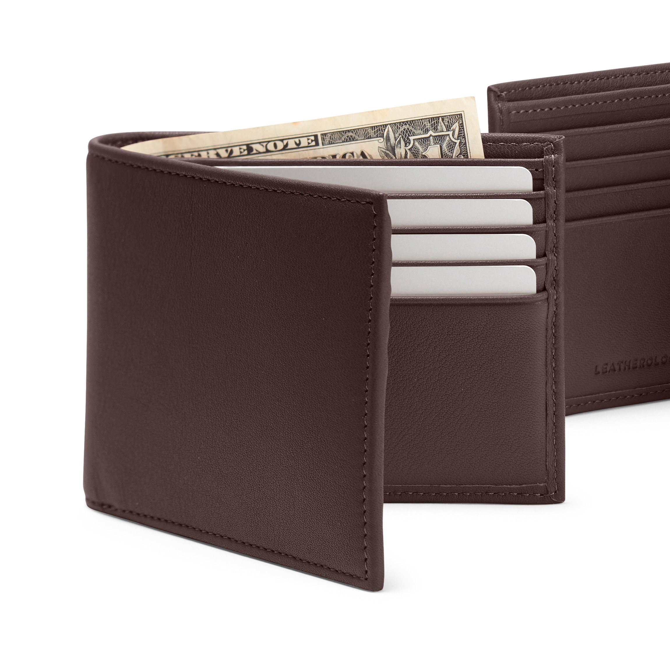 『Hollywood Wallet BROWN』 Folding Cardholder Wallet | Slim Wallet | Elkwood Leather