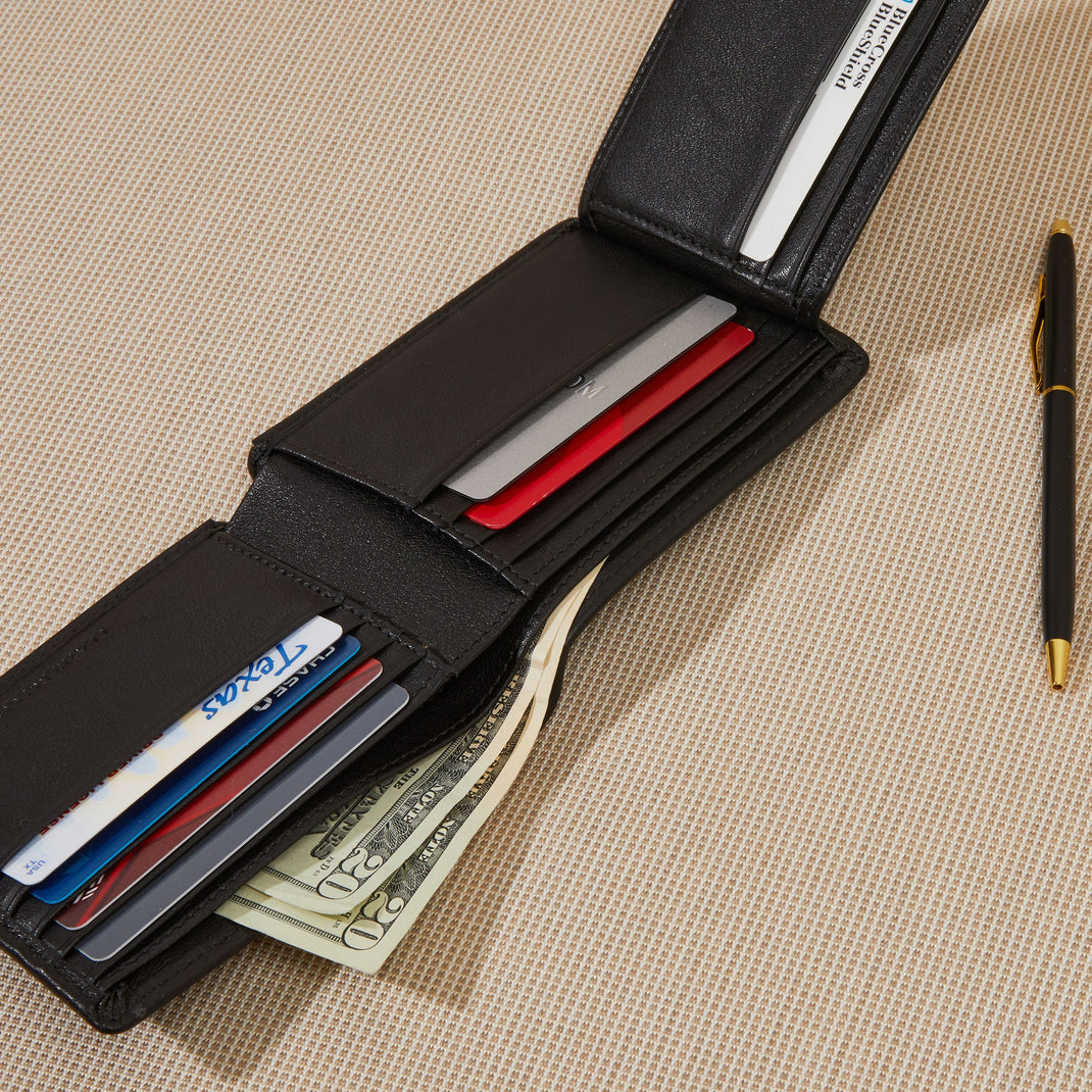 Slim Personalized Leather Wallet