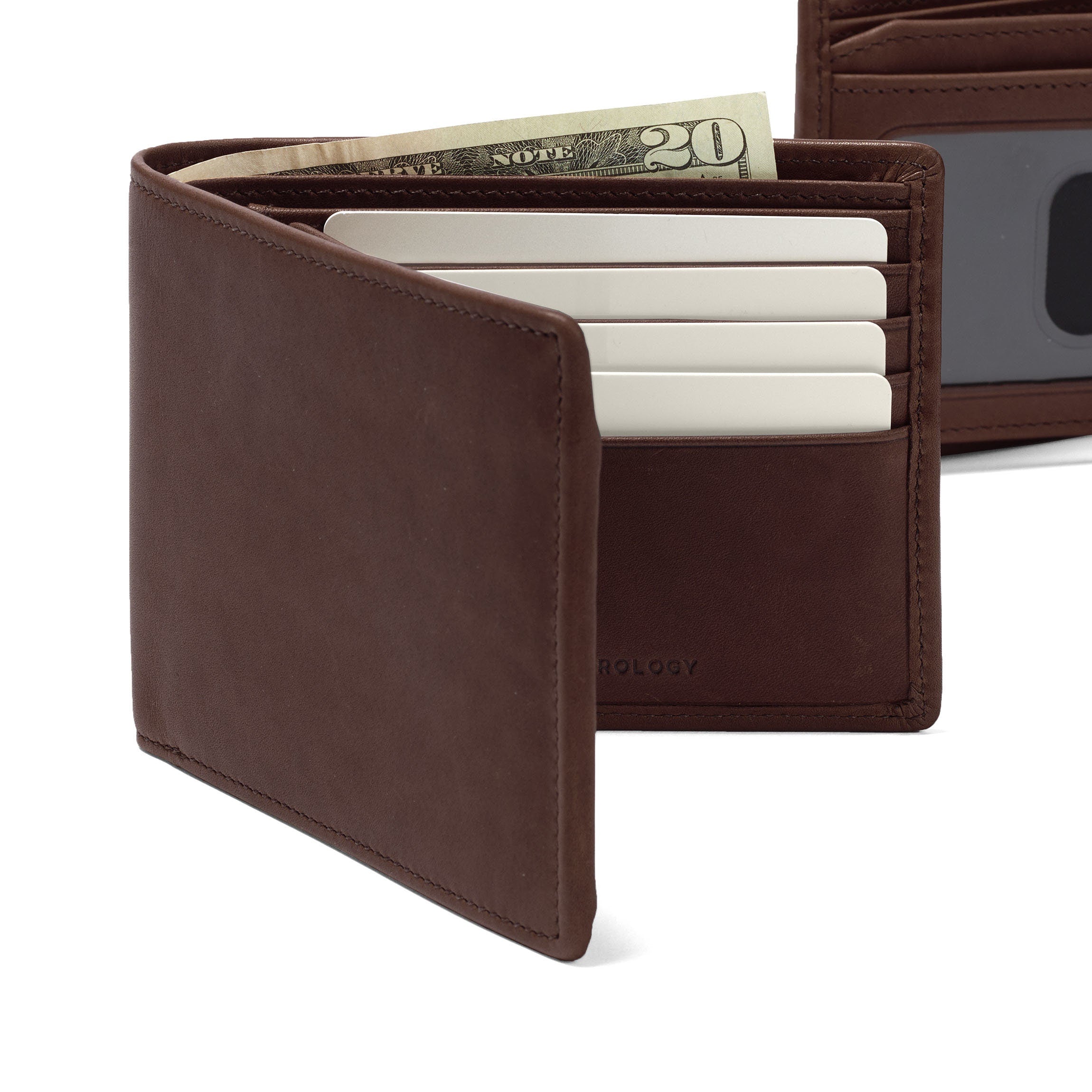 『Hollywood Wallet BROWN』 Bifold Wallet with Flap | Full grain leather, secure