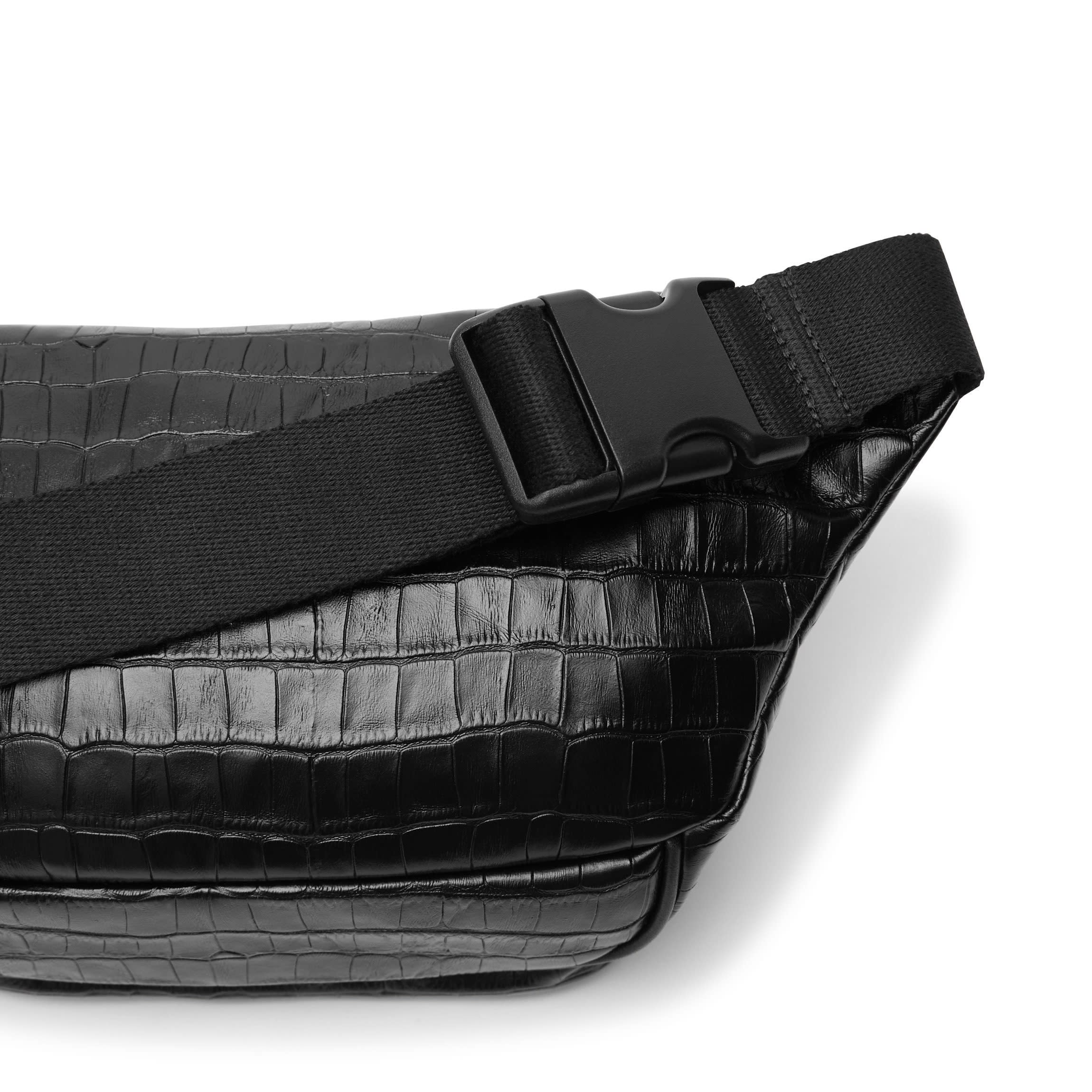 Black Crocodile Pattern Belt Bag Blake Belt Bag | Full grain leather, hands-free versatility  main image 2