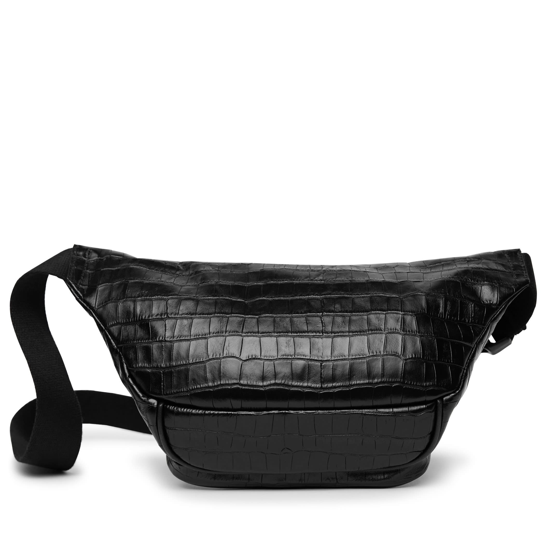 Black Crocodile Pattern Belt Bag Blake Belt Bag | Full grain leather, hands-free versatility  main image 4