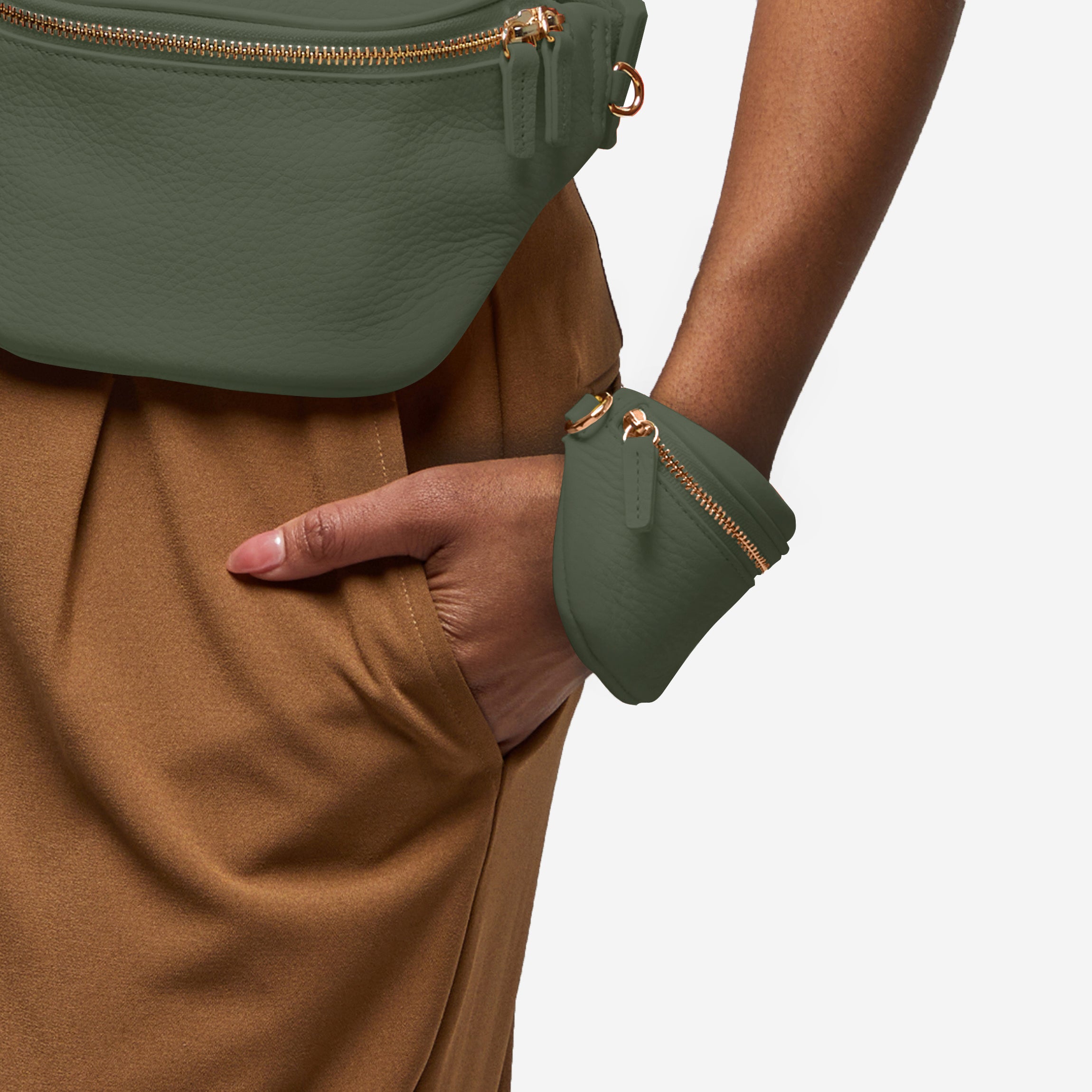 Blake Mini Wrist Pouch | Full Grain Leather Moss – Leatherology