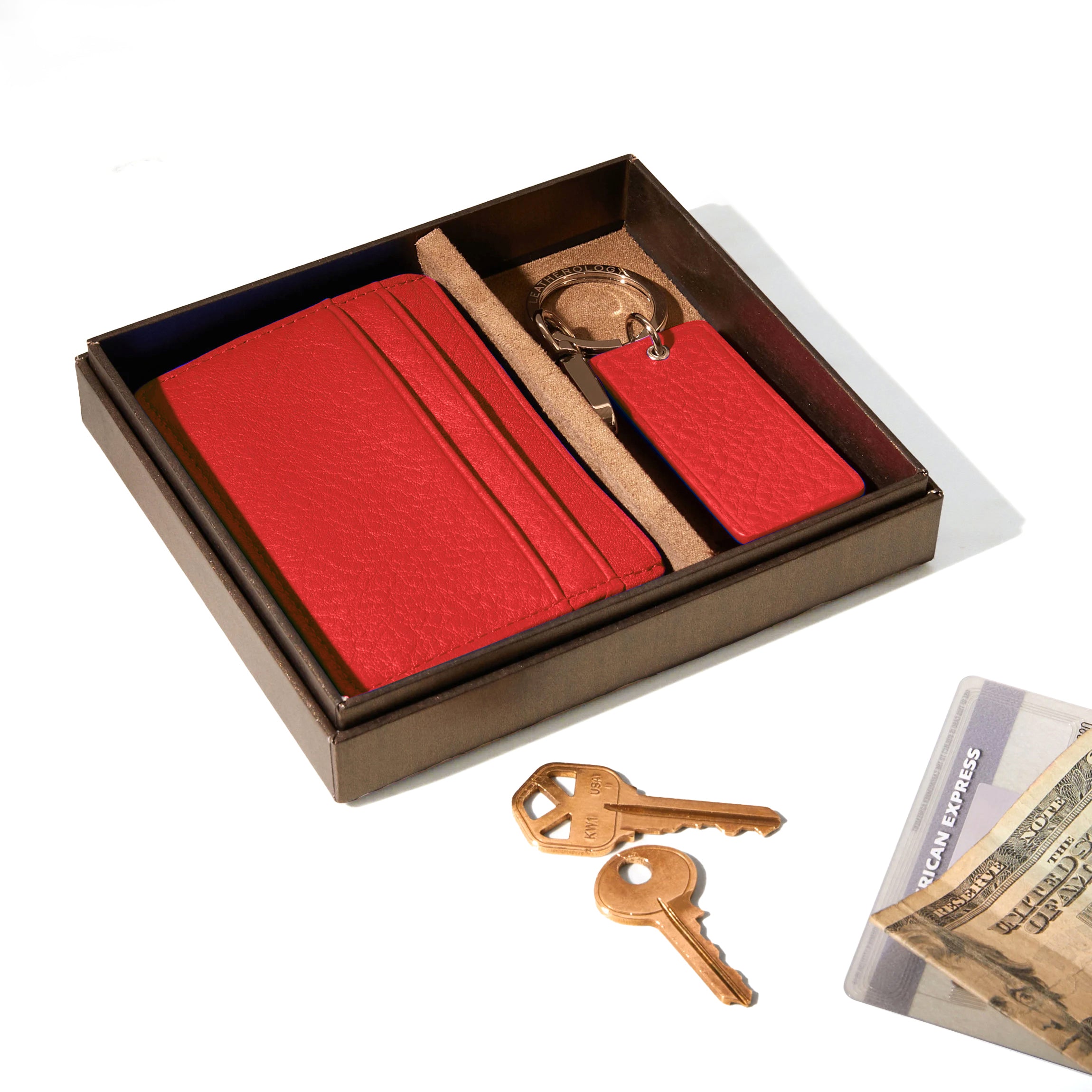 Card + Key Gift Set | Full Grain Leather, Curated Essentials