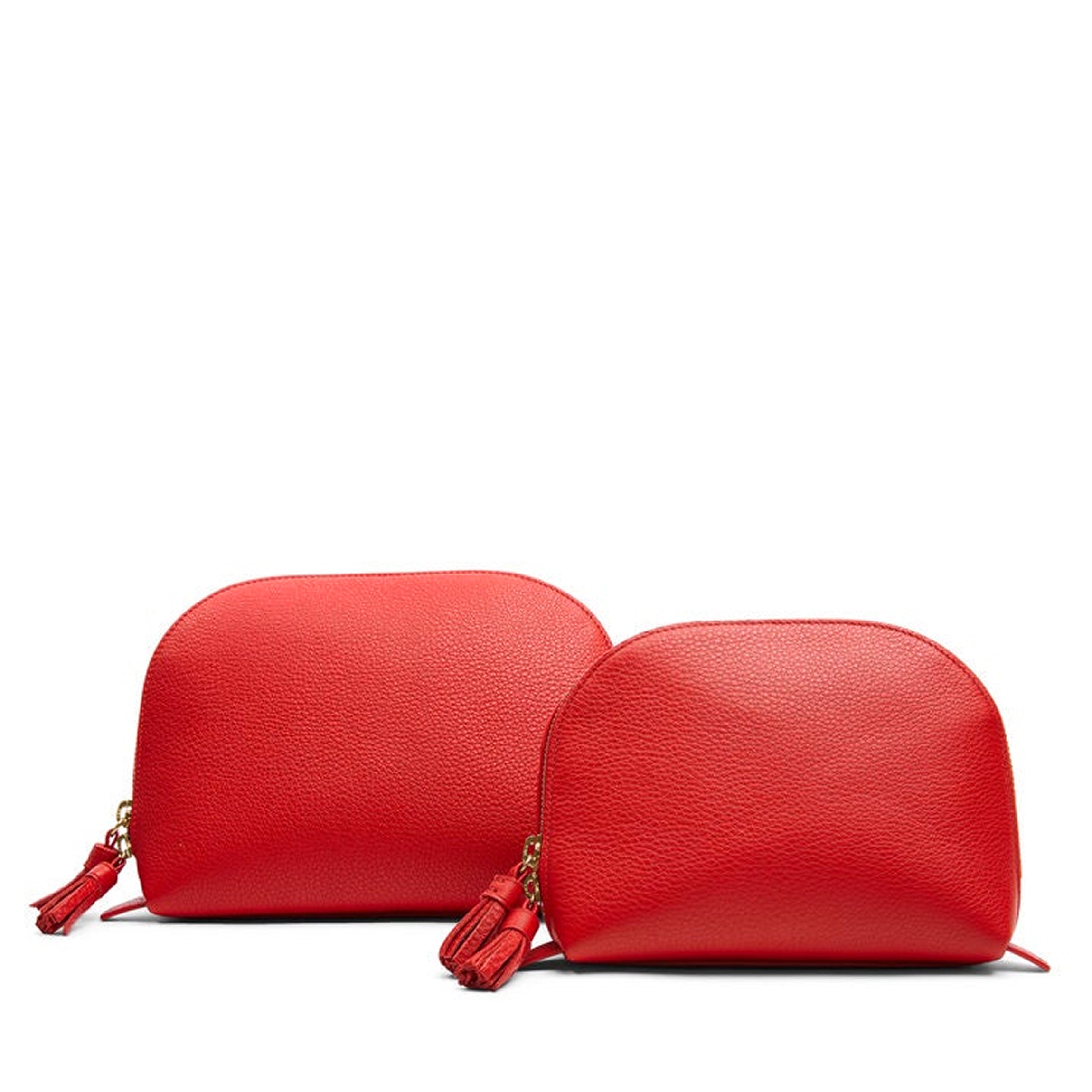 Clamshell Makeup Bag Set | Full grain leather, complete beauty