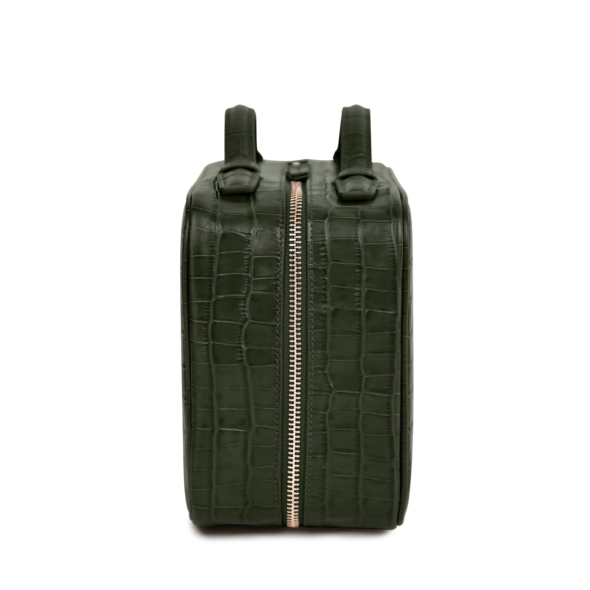 Daily Hanging Travel Case | Full Grain Leather Forest Croc