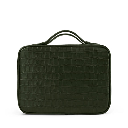 LAST CROPS ケースグリーン Daily Hanging Travel Case | Full Grain Leather Forest Croc