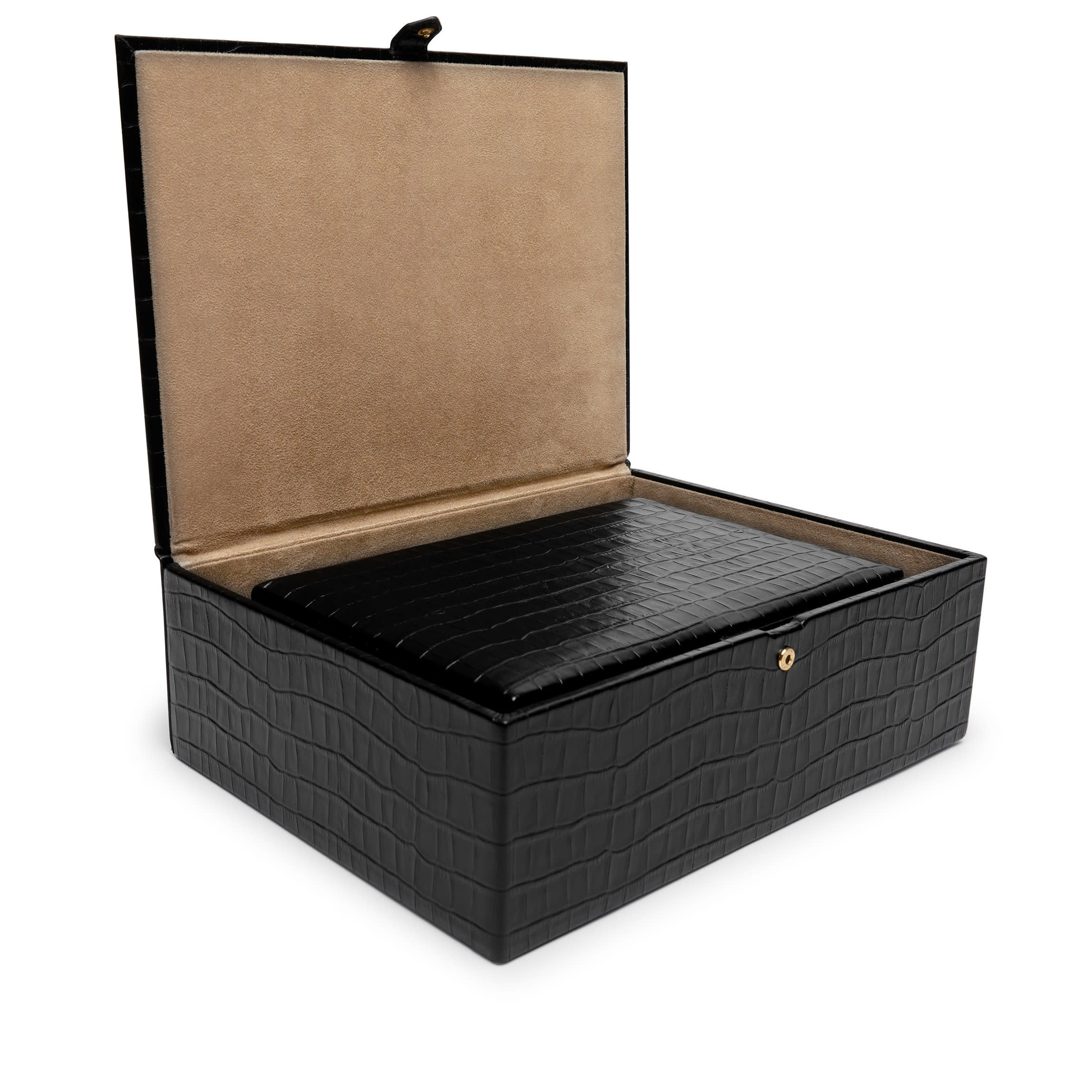 アンティーククロコレザーボックス Decorative Box Set | Full grain leather, elegant home storage