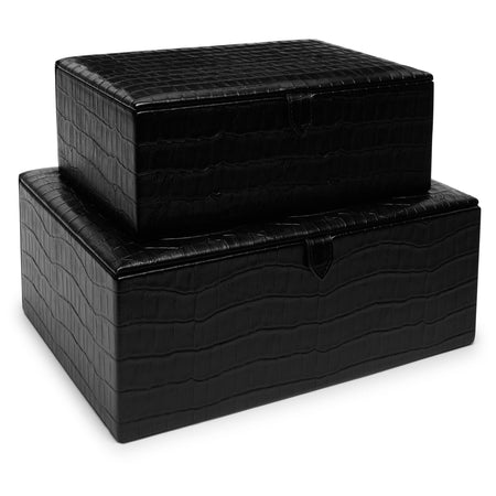 Decorative Box Set | Full grain leather, elegant home storage