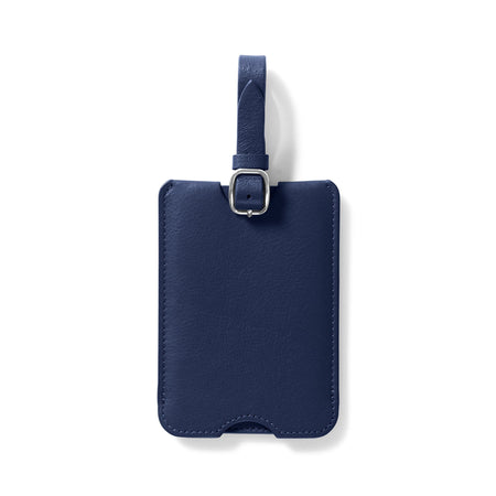 6 Pack Manhasset Leather Luggage Tags - Magnetic Closure & Adjustable Strap