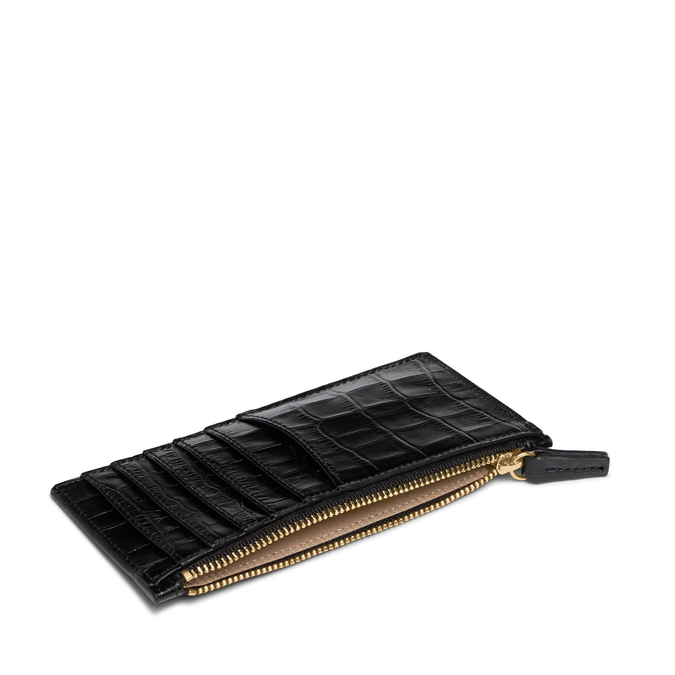 Devon Slim Zip Card Case | Full grain leather, compact card