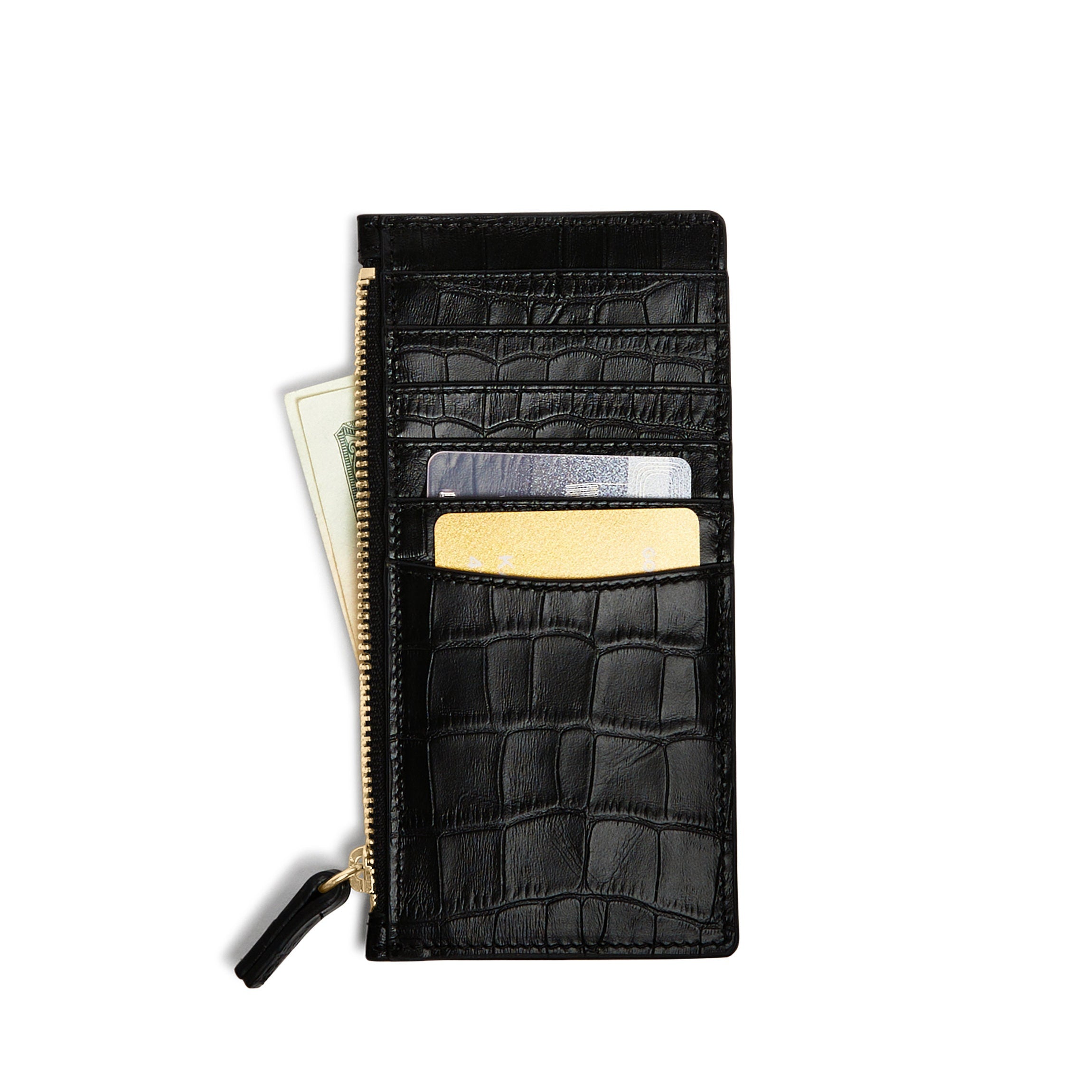 Devon Slim Zip Card Case | Full grain leather, compact card