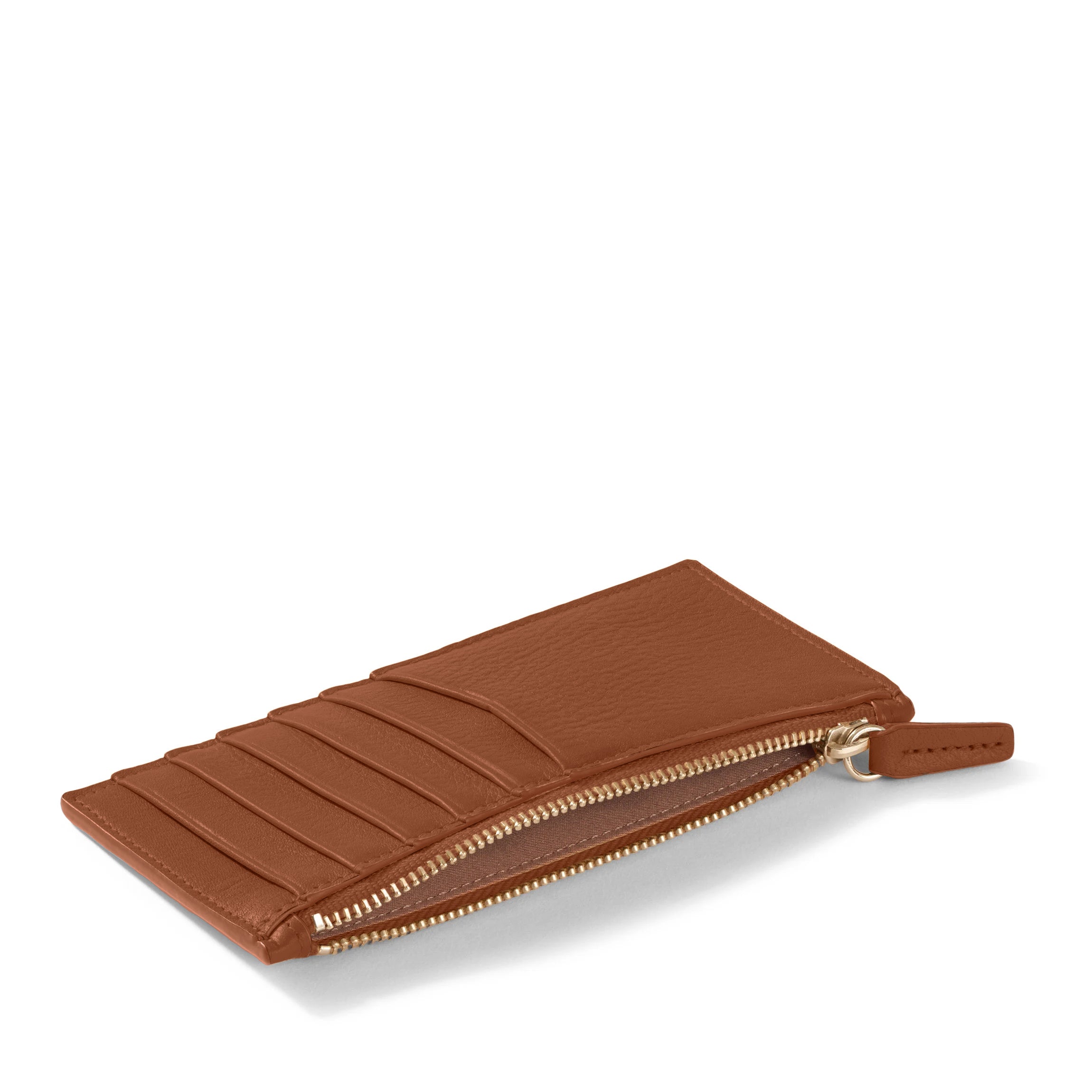 Devon Slim Zip Card Case | Full grain leather, compact card