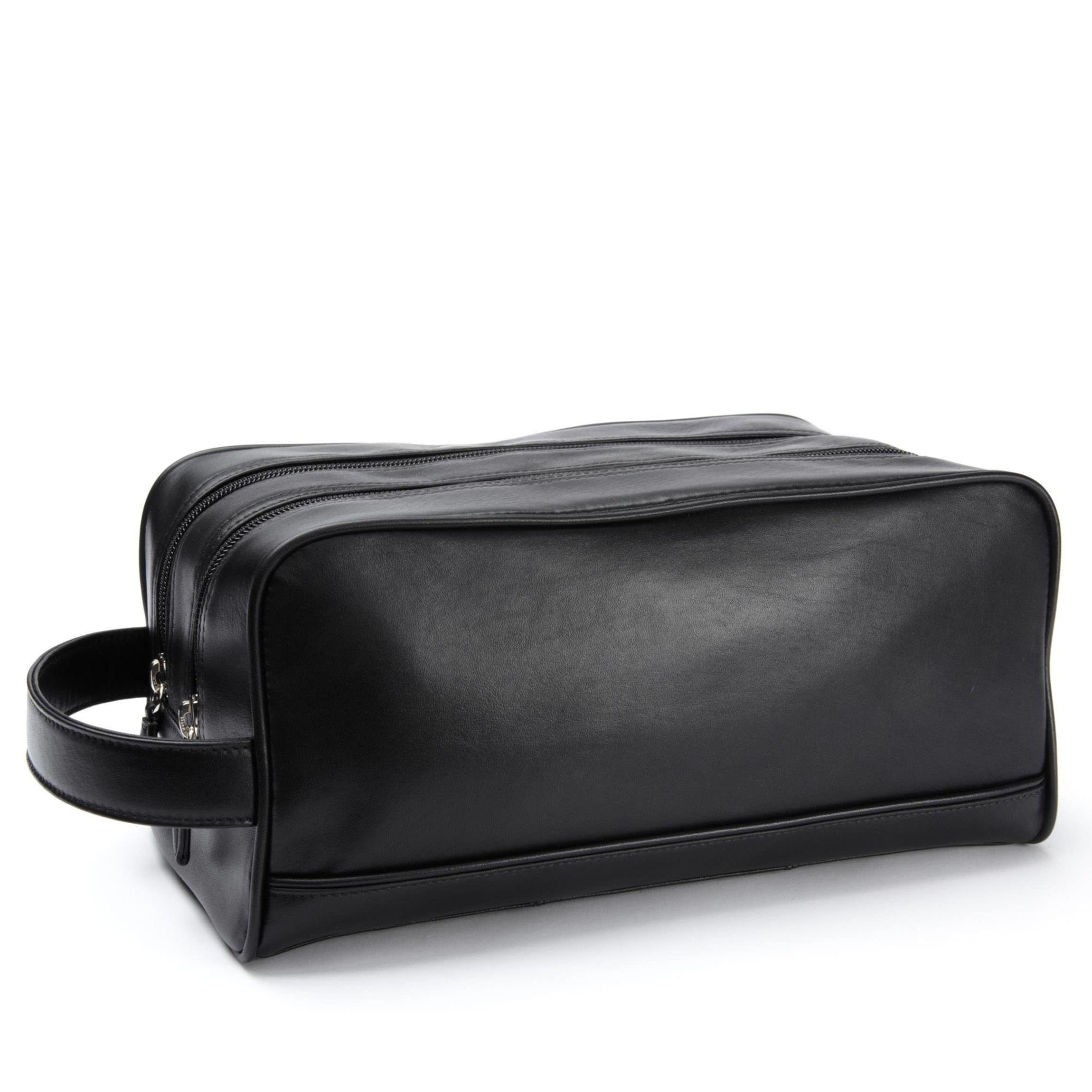 Double Zip Toiletry Bag | Full grain leather, dual compartment