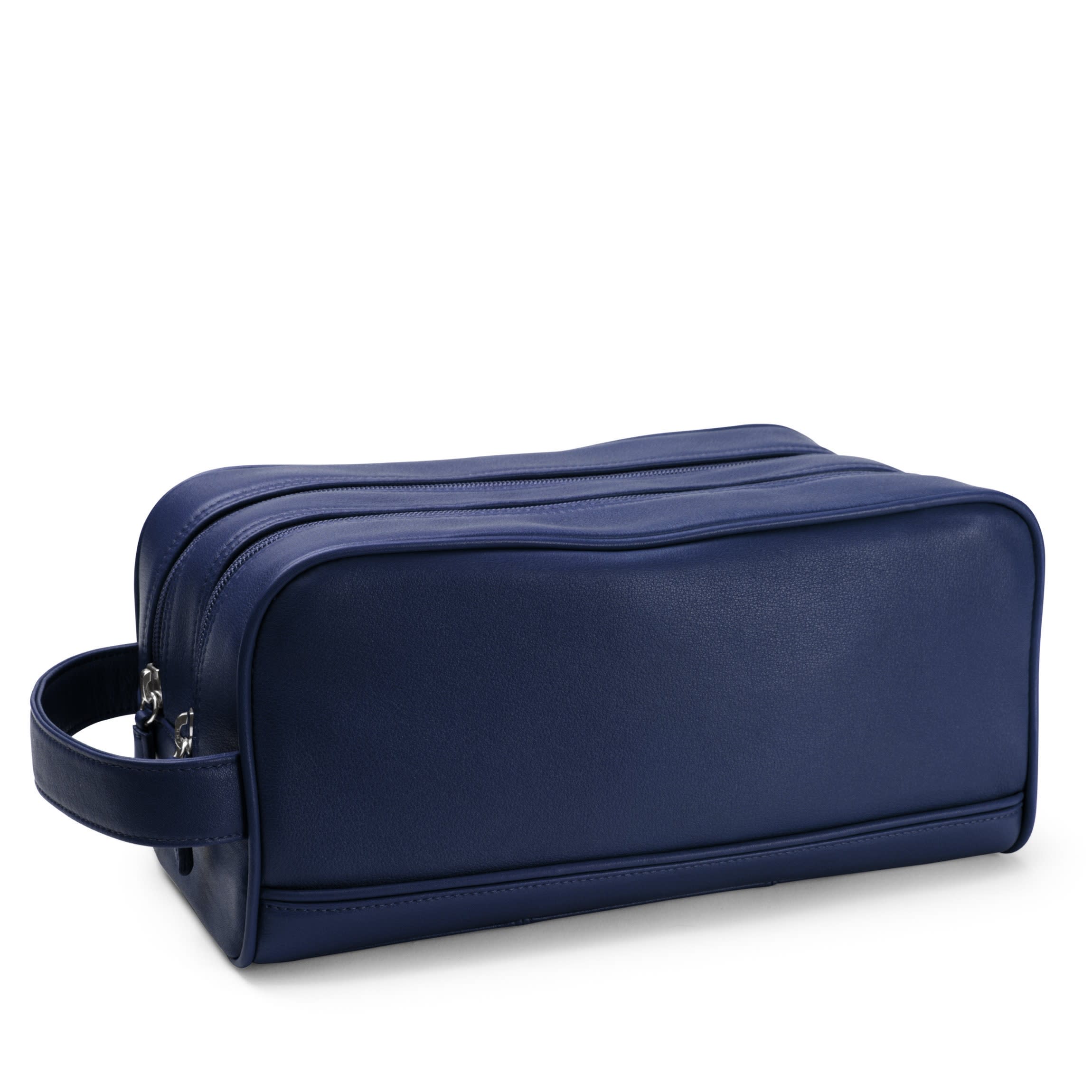 Double Zip Toiletry Bag | Full grain leather, dual compartment