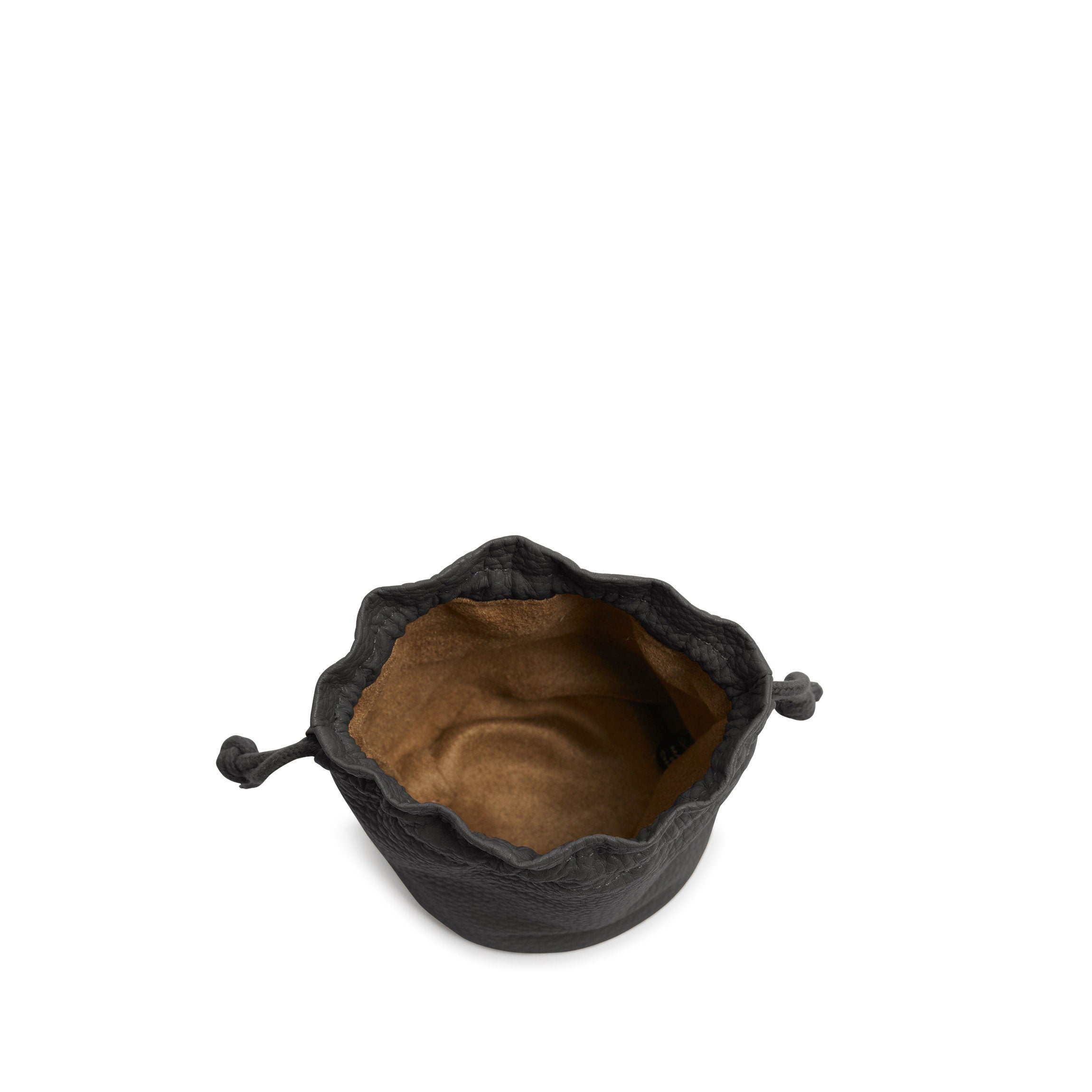 Round Drawstring Pouch | Full grain leather, compact storage