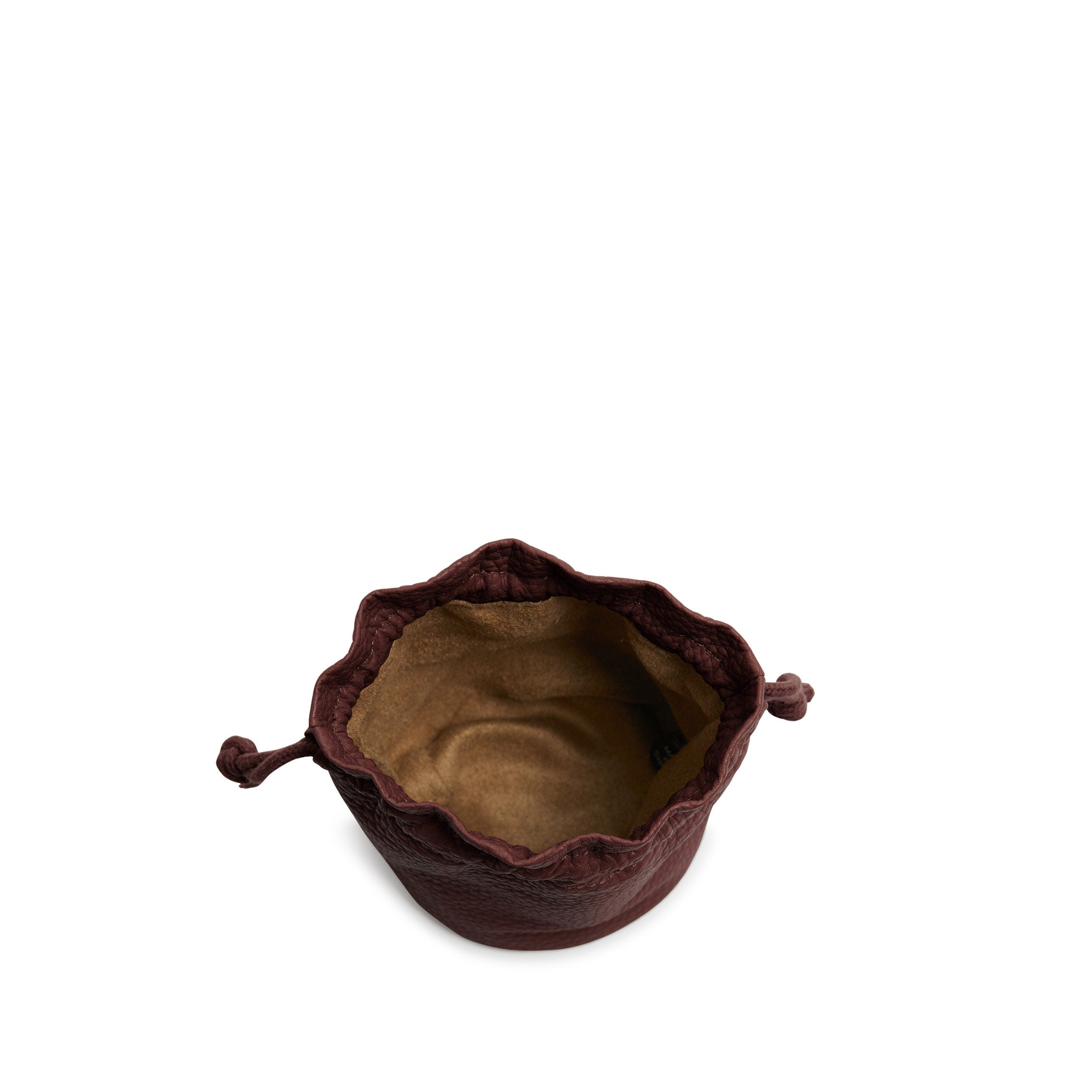 Round Drawstring Pouch | Full grain leather, compact storage