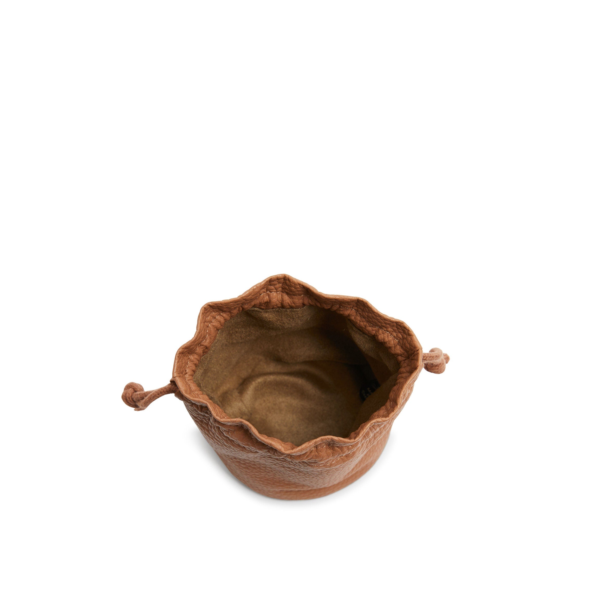 Round Drawstring Pouch | Full Grain Leather, Compact Storage
