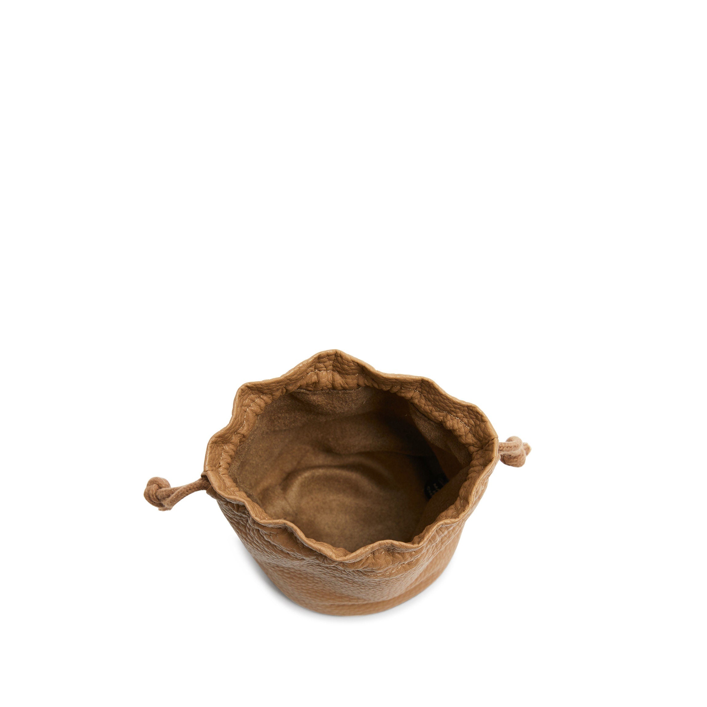 Round Drawstring Pouch | Full Grain Leather, Compact Storage
