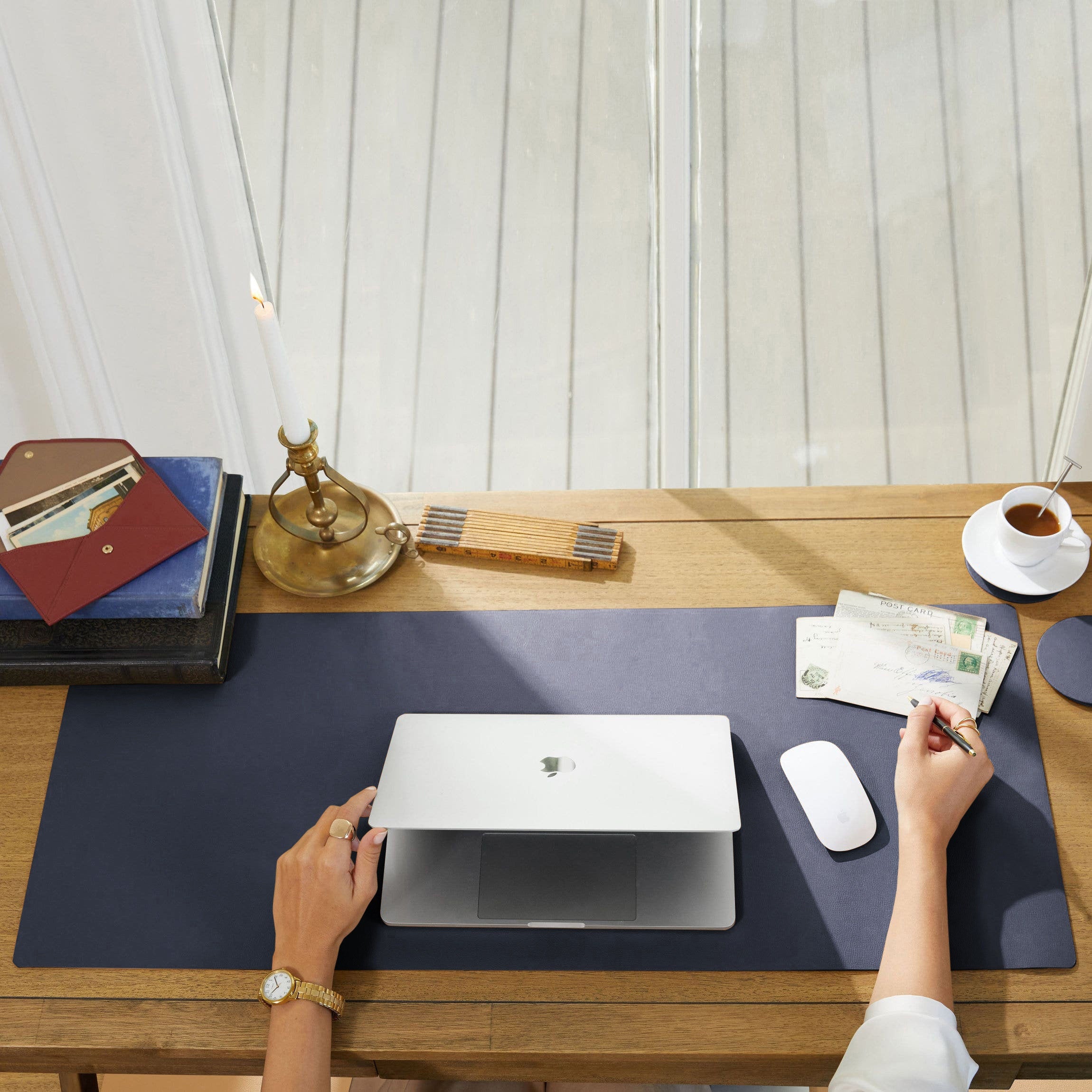 Extra Long Modern Desk Pad | Full Grain Leather, Elegant Desk