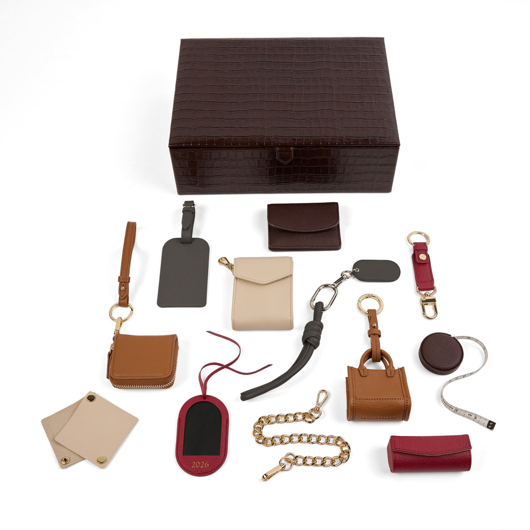 Calendrier de l’Avent Leatherology des douze jours, motif crocodile marron