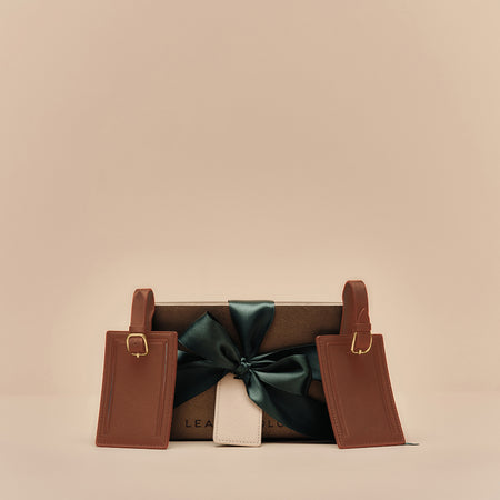 Luggage Tag Duo Gift Set Saddle Brown