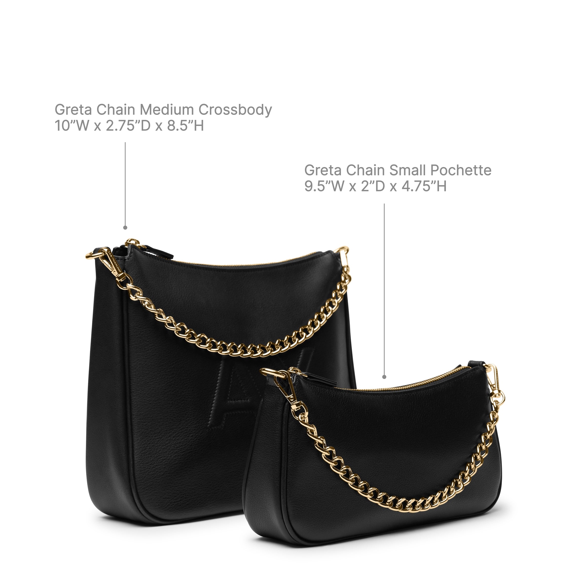 Greta Chain Small Pochette | Full grain leather, compact and chic