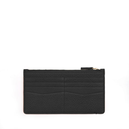 Highland Slim Horizontal Wallet | Full Grain Leather Black Pebble