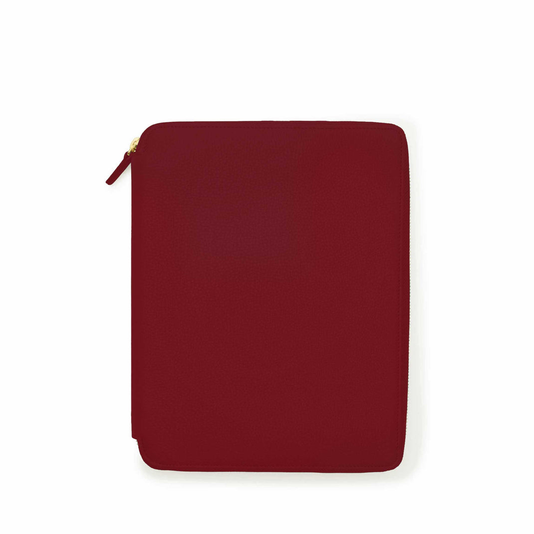 B5 Zippered Padfolio Garnet Red