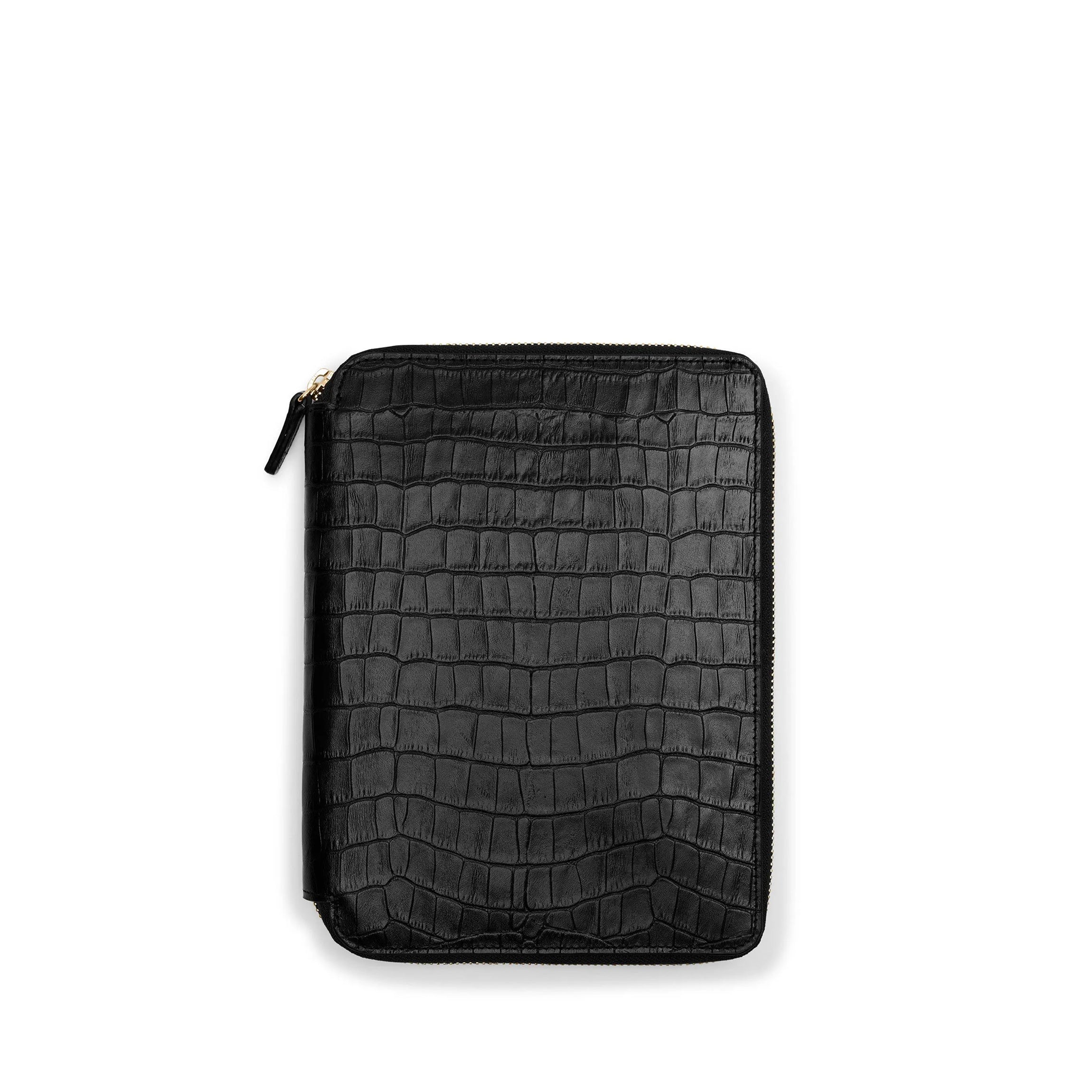 GO Journal ISSUE 01 02 03 05 4冊 Wide A5 Expansi Zip Folio in Undyed Leather | Galen Leather Co.