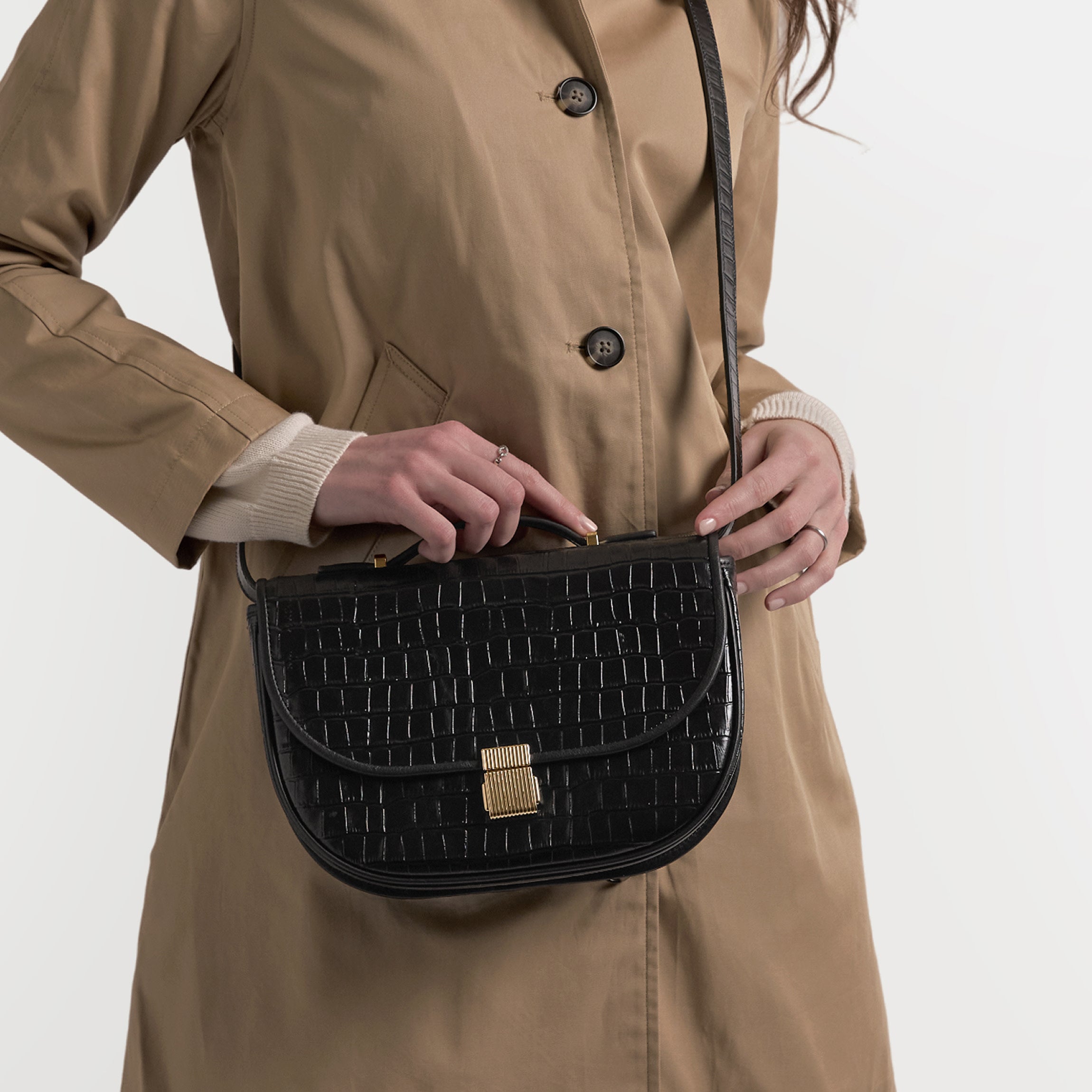 Katy Medium Saddle Bag | Full grain leather, classic crossbody