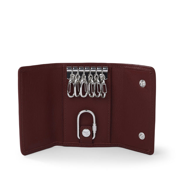 【チャオズ】≪BURGUNDY≫ HAND-DYED KEY CASE Key Case | Full grain leather, compact key organizer, Leatherology