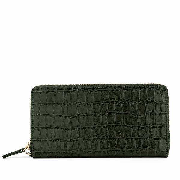 Klyde Continental Wallet | Full grain leather, complete organization, Leatherology Cocoa Croc