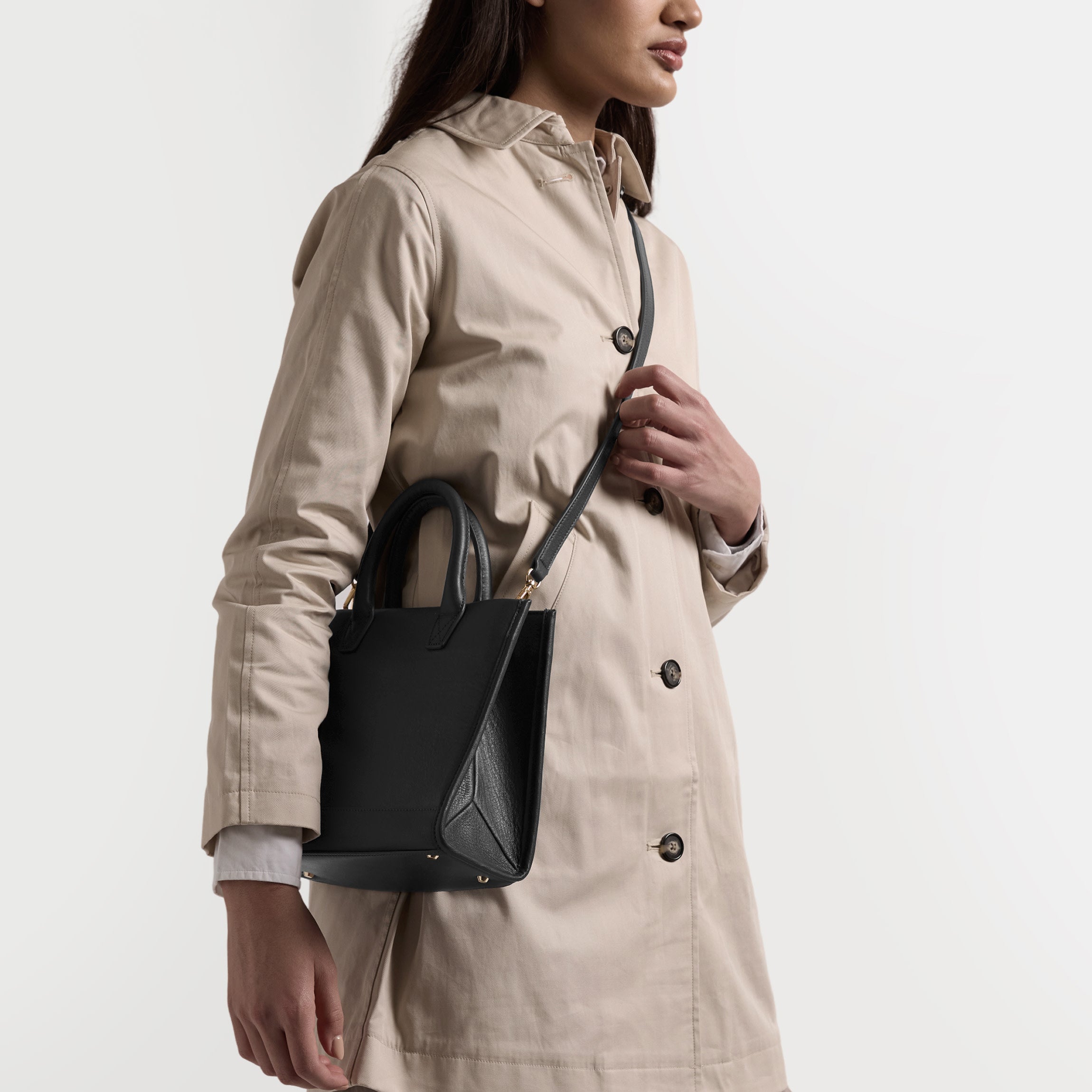 Kress Mini Top Handle Bag | Full grain leather, chic structured
