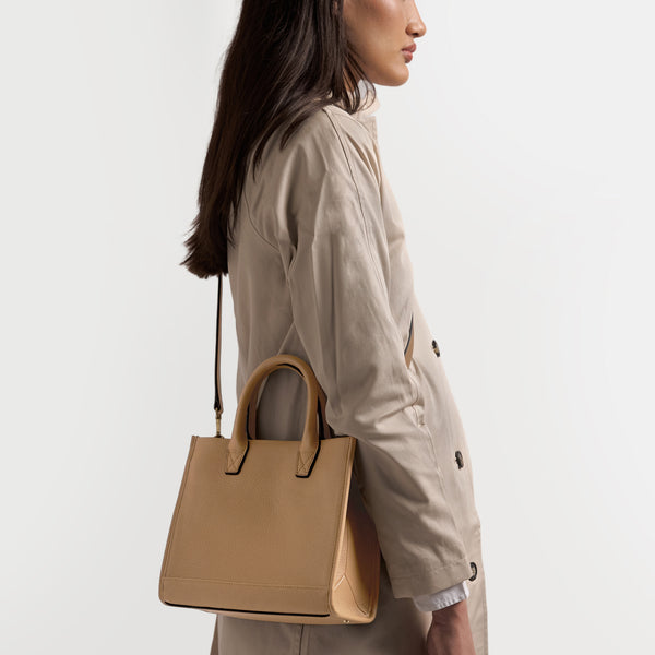 Kress Mini Top Handle Bag | Full grain leather, chic structured