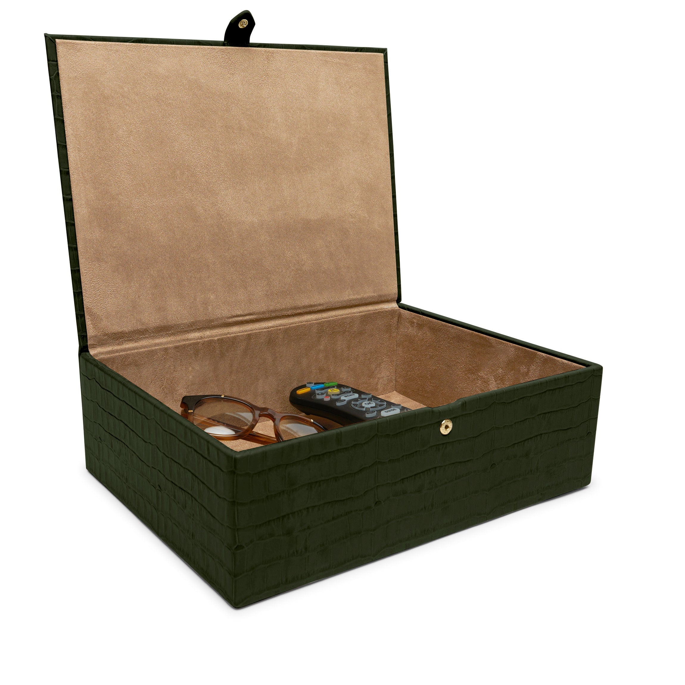 Large Decorative Box | Full grain leather, spacious home accent