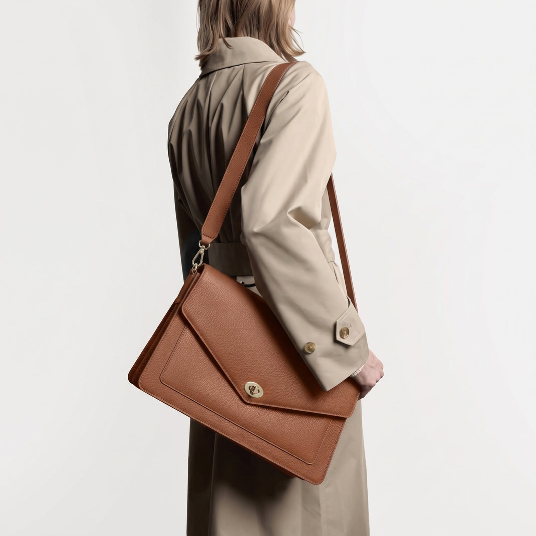 Large Willow Work Bag Saddle Brown