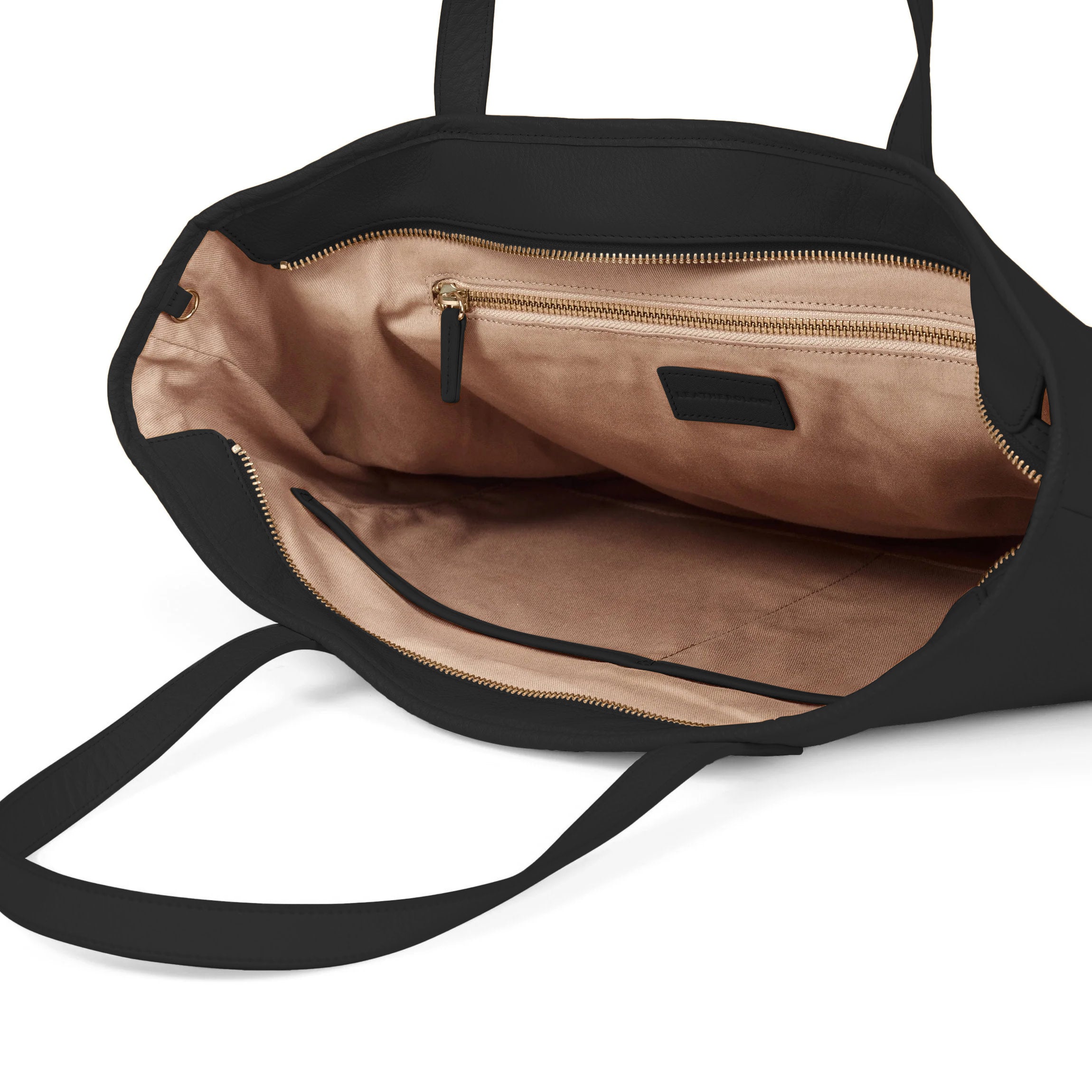 black tote travel bag zippers big Large Zippered Downtown Tote