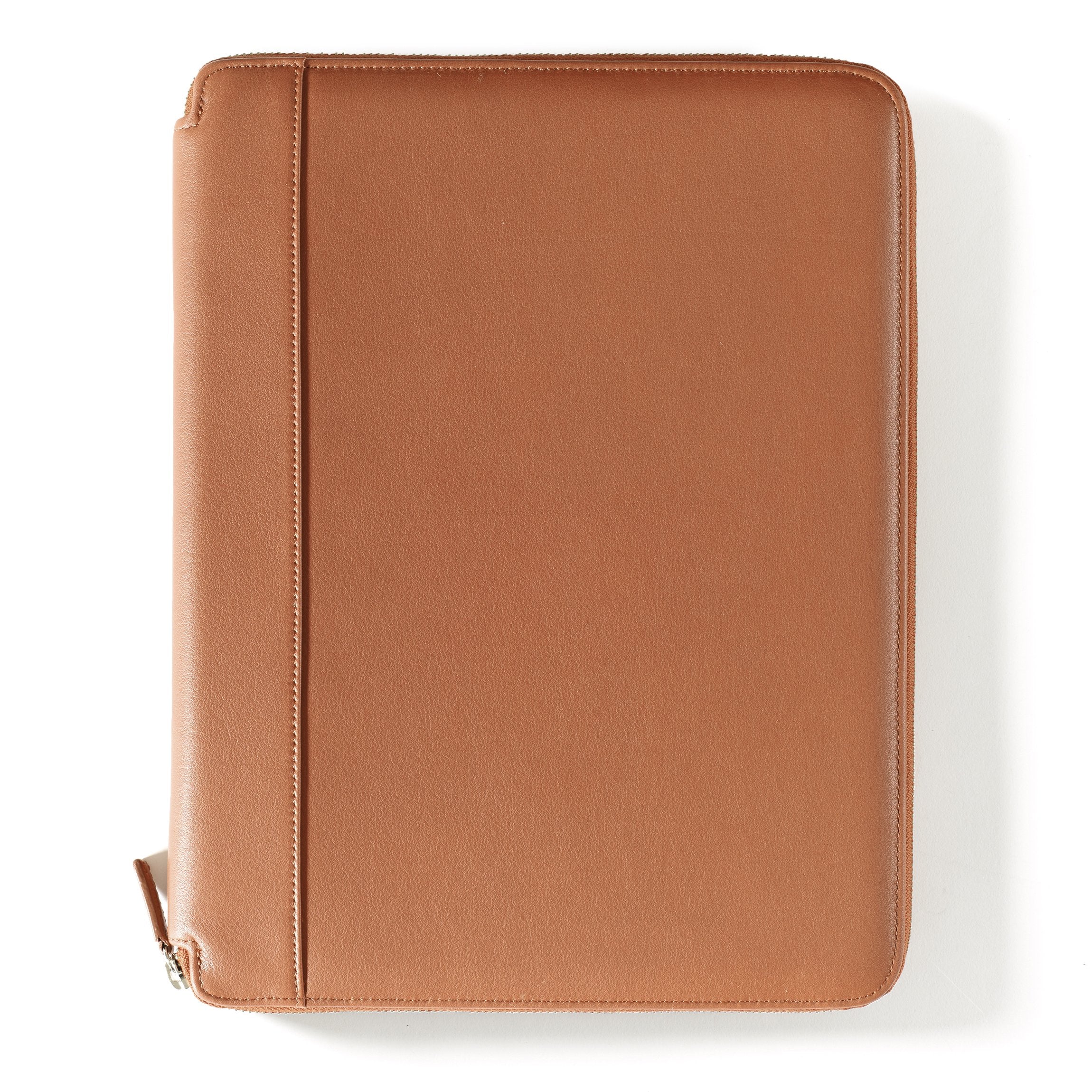 Left Handed Executive Zippered Portfolio | Full grain leather