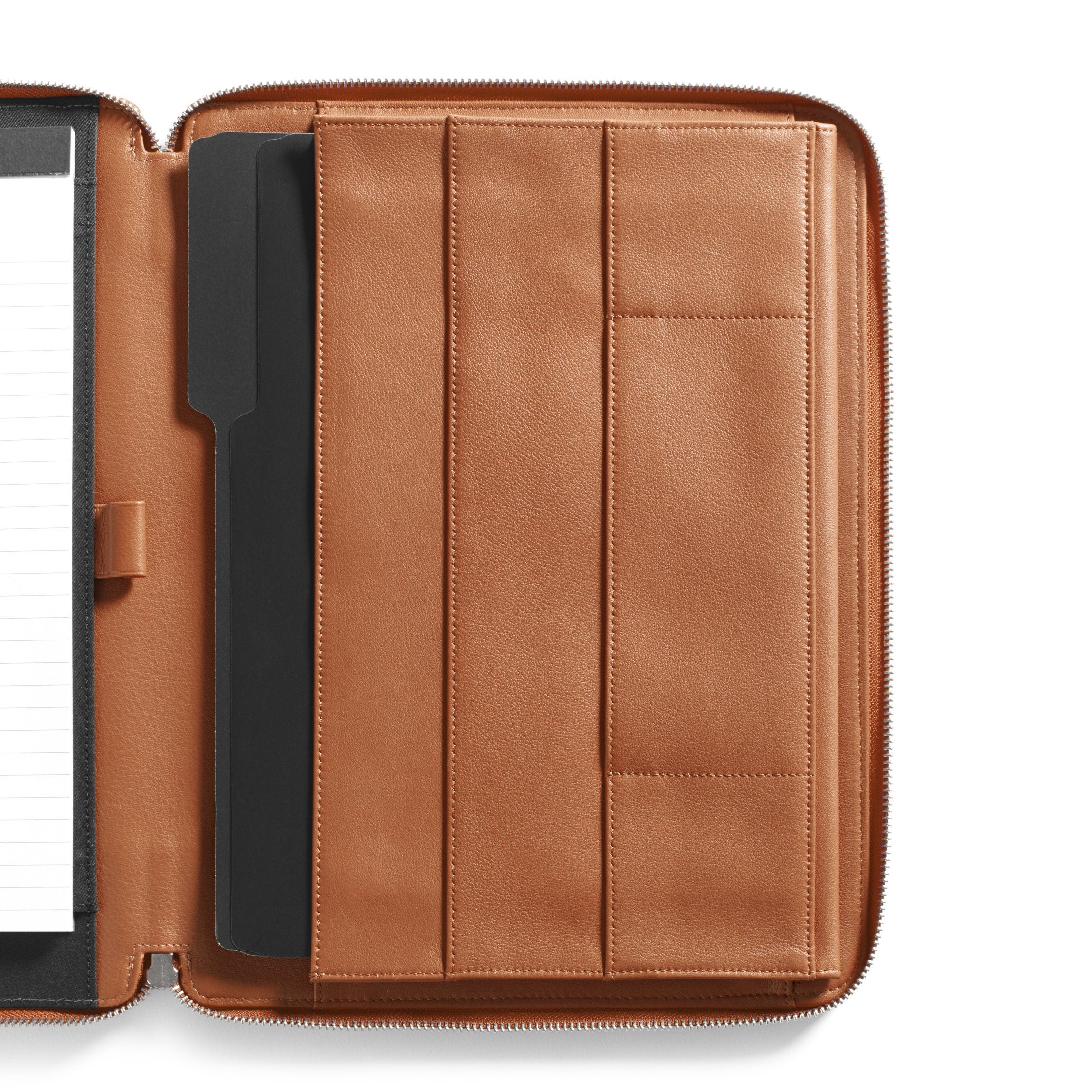 Left Handed Executive Zippered Portfolio | Full grain leather