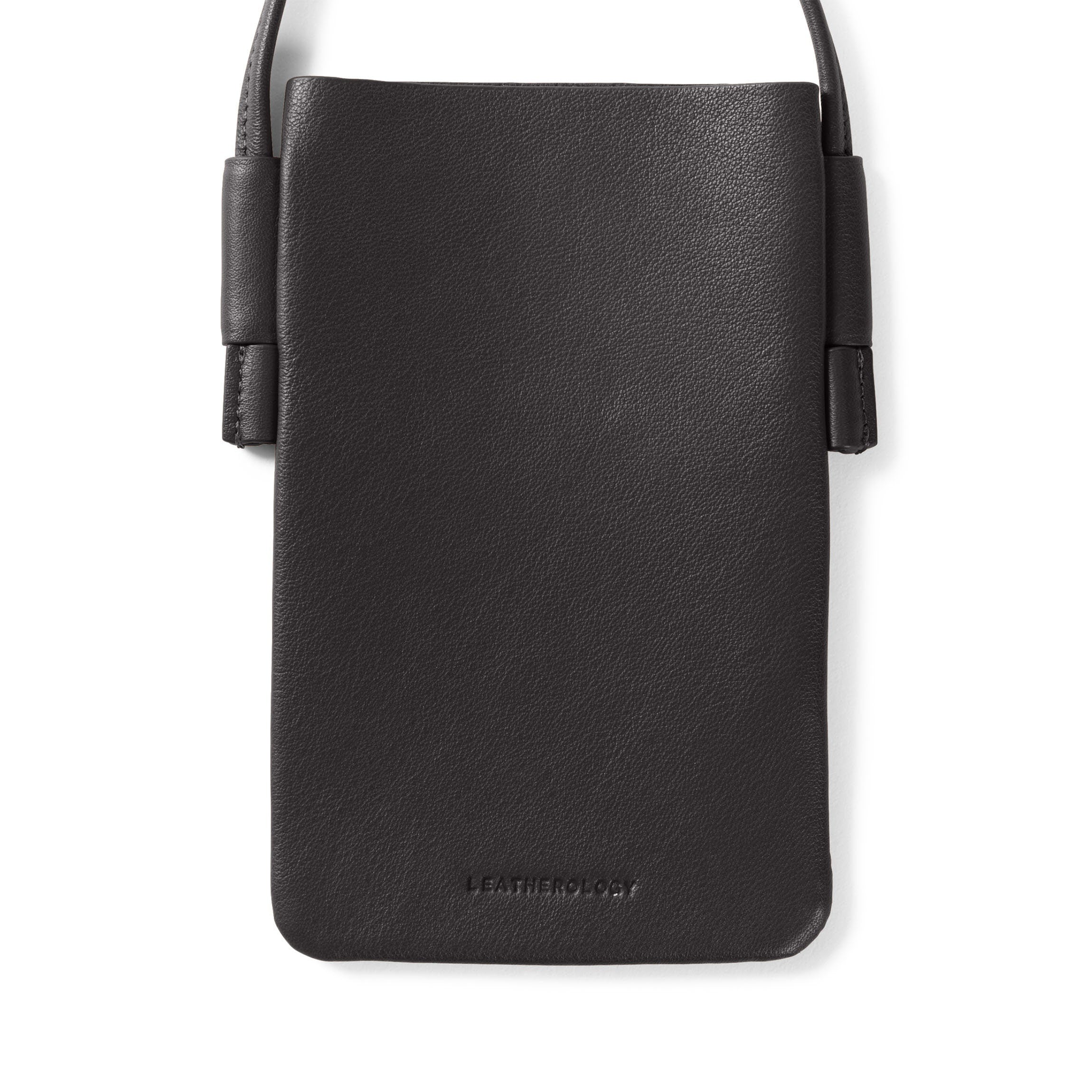 Long Crossbody Phone Pocket Full grain leather, hands-free
