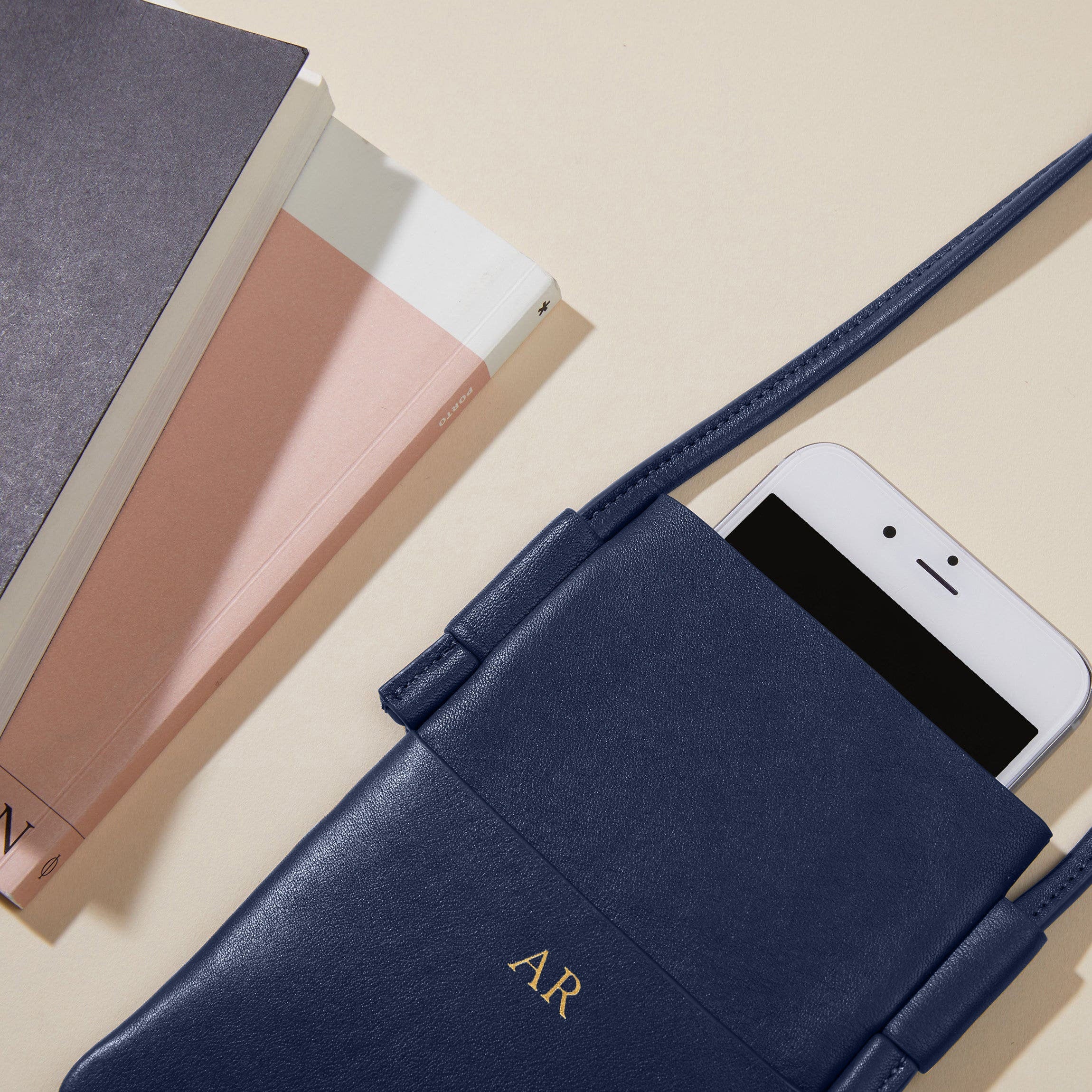 Long Crossbody Phone Pocket | Full grain leather, hands-free